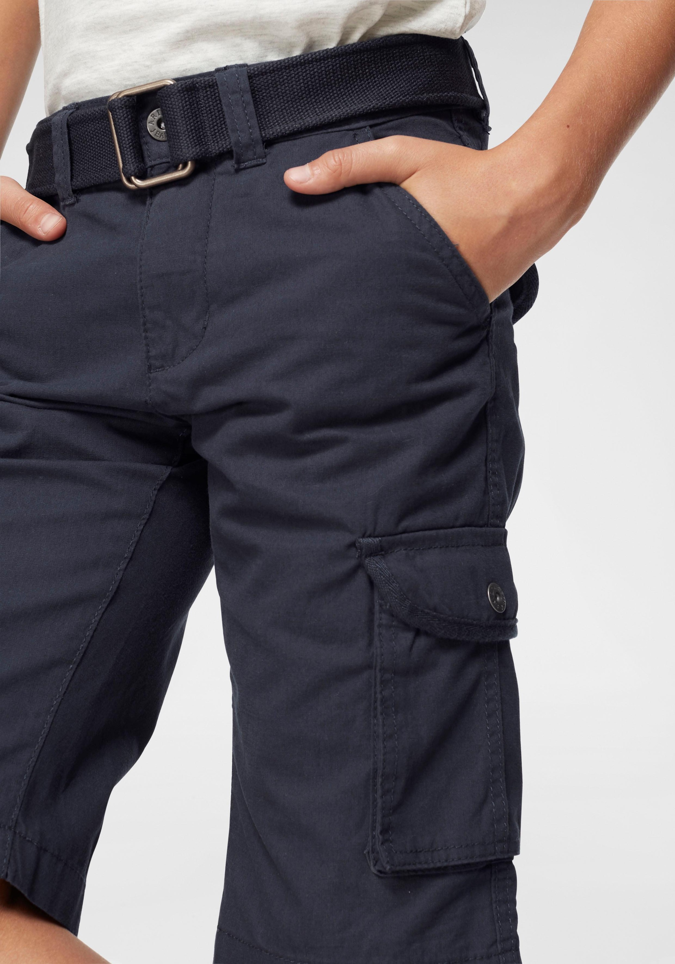 Thumbnail - KIDSWORLD Shorts "2tgl. Bermudas mit Gürtel" mit Textilgürtel für Jungen