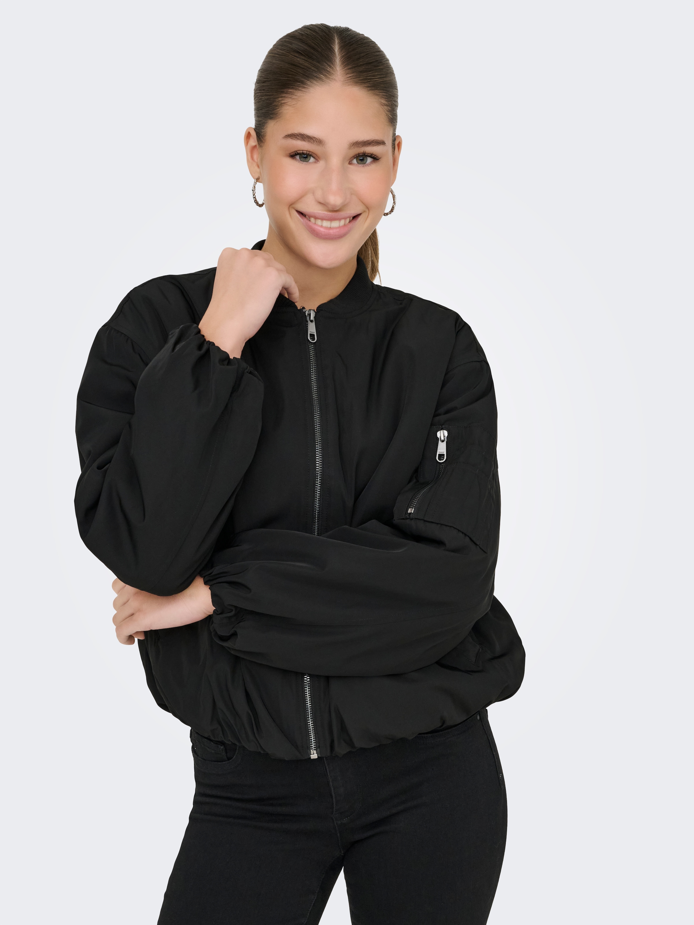 ONLY Bomberjacke "ONLADEL LIFE OVERSIZED BOMBER CC OTW" ohne Kapuze Kunstfa günstig online kaufen