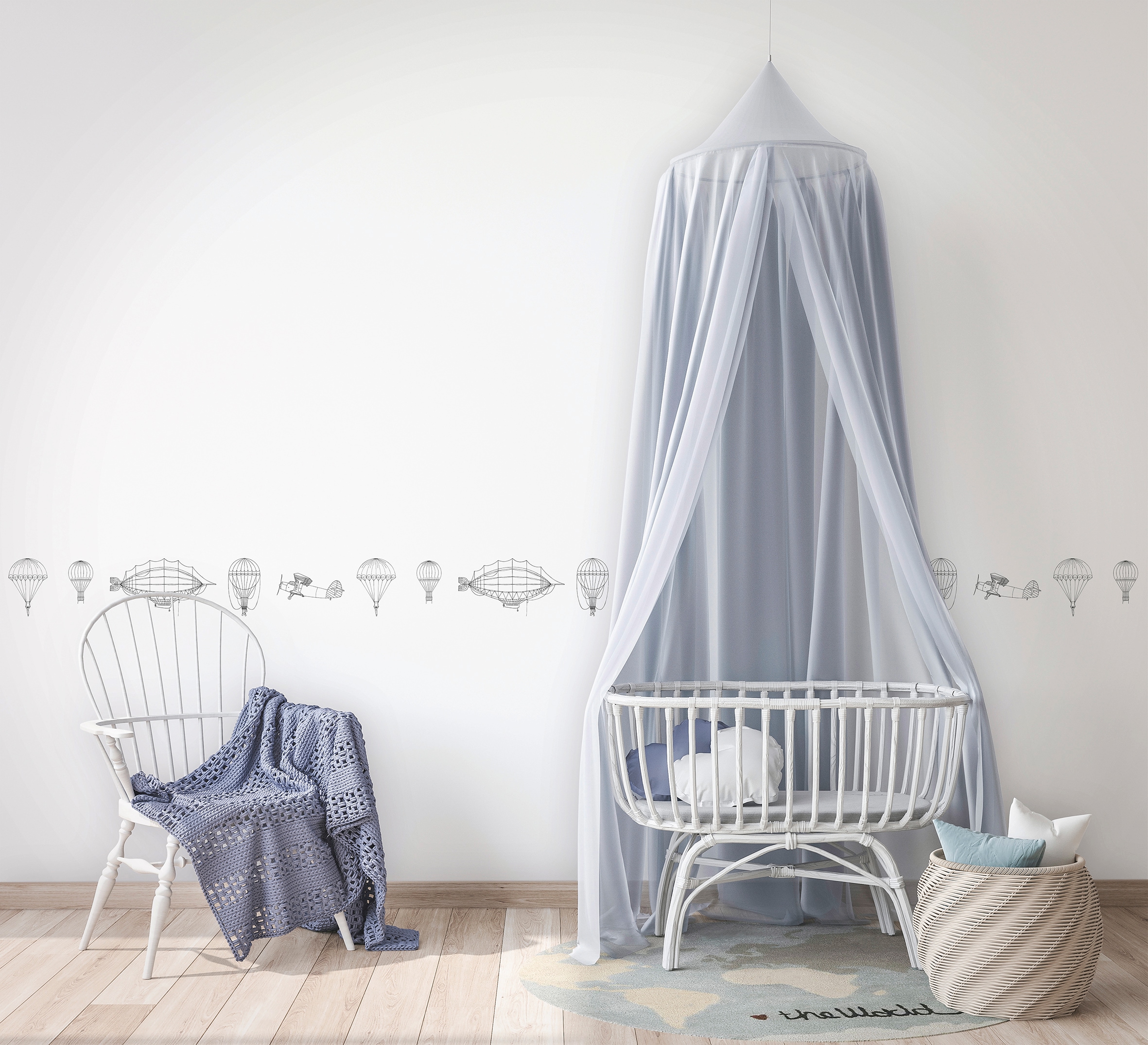 Marburg Kindertapete, Motiv-matt, Zeppelin, Flugzeug, Tapete für Wohnzimmer Schlafzimmer Küche