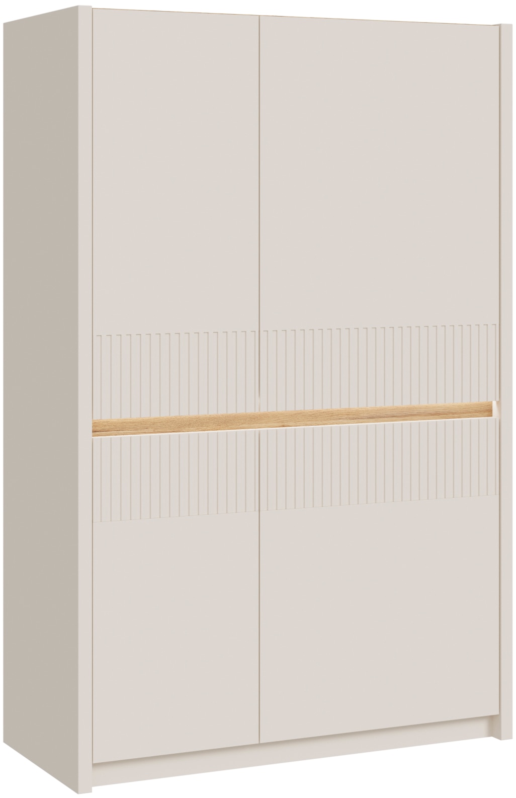 FORTE "Oak Squere, Highboard inklusive Beleuchtung, Soft Close" B/H/T 95,3/146,7/41,5 cm 4türig