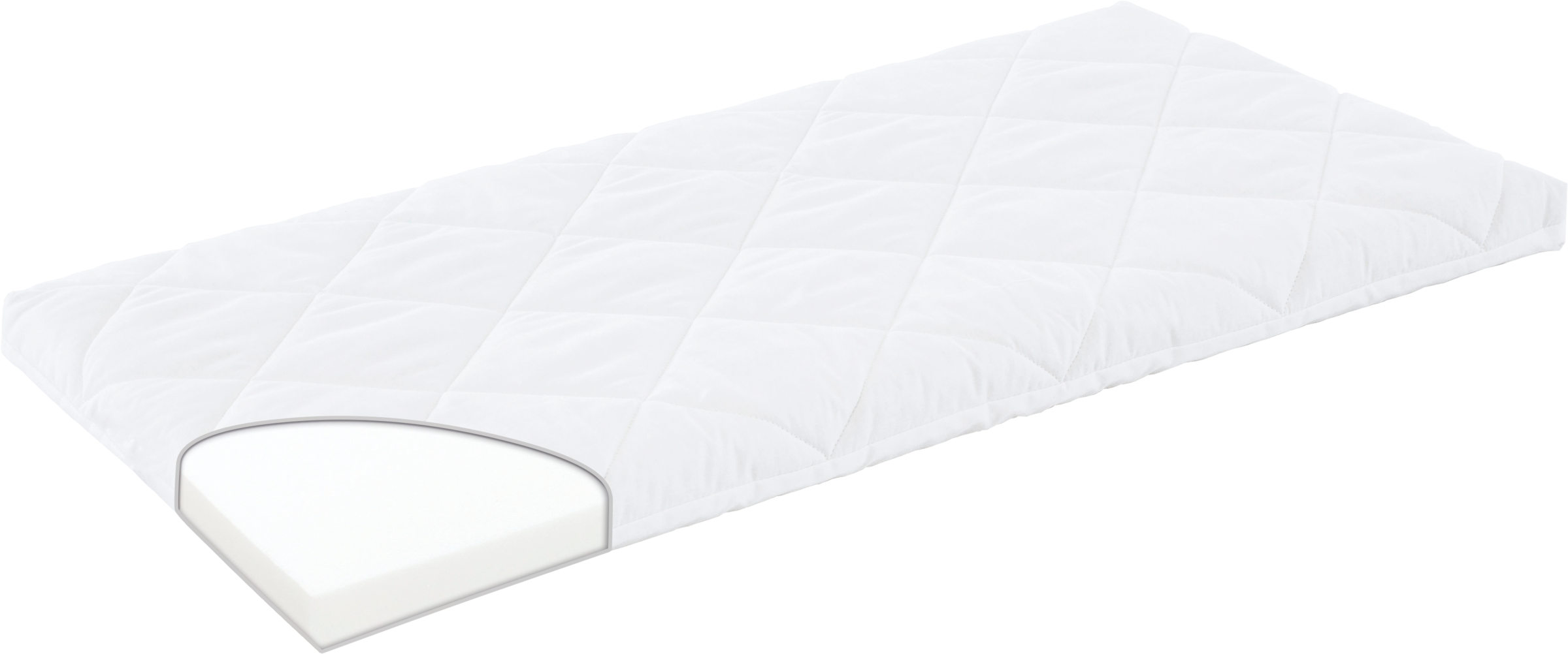 Babymatratze TRÄUMELAND, B:40cm H:5cm L:80cm, weiß, Bezug: 100% Baumwolle. Steppfüllung: 100% Polyester, Matratzen, "WIEGE Wash passend für BabyBay