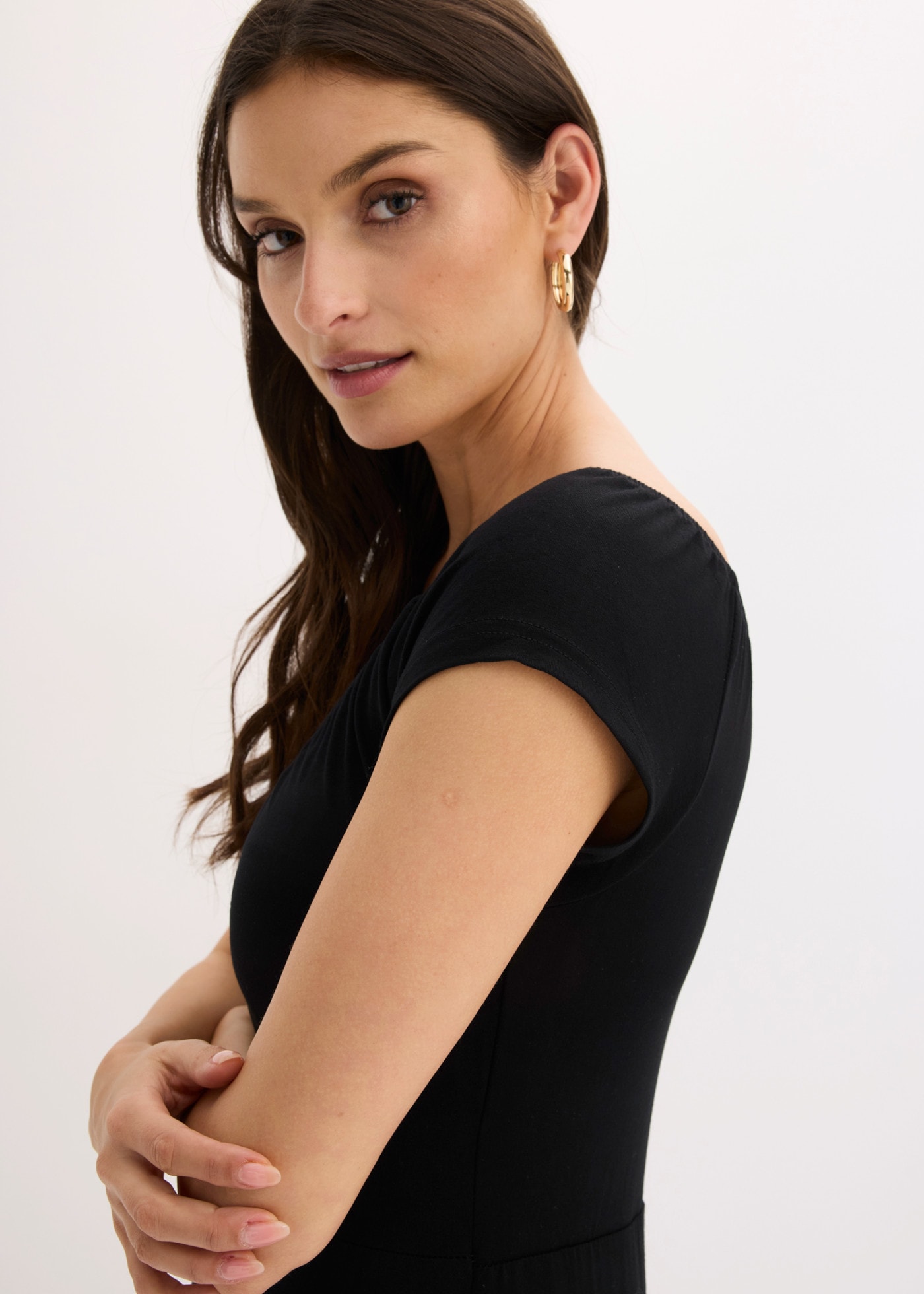 bonprix Maxikleid für modernen Look, aus Viskose und Elasthan, lockere Passform