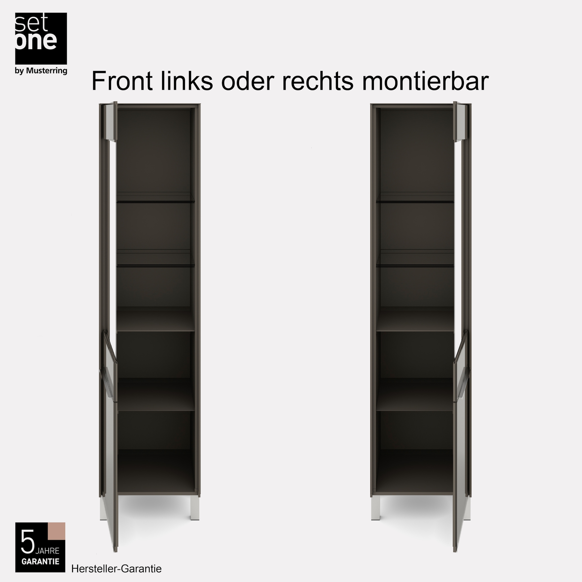 set one by Musterring Standvitrine »Reno« 1 Stk. tlg. Mit Vierkantfuß in diversen Farben, 197 cm Höhe & Farbauswahl