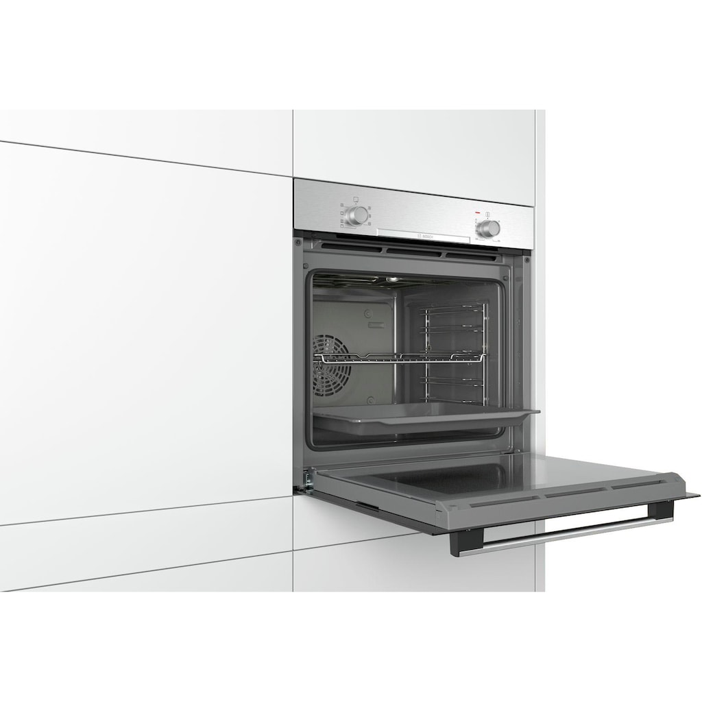 BOSCH Einbaubackofen »HBA530BR1«, 2, HBA530BR1, mit Teleskopauszug nachrüstbar, ecoClean Direct