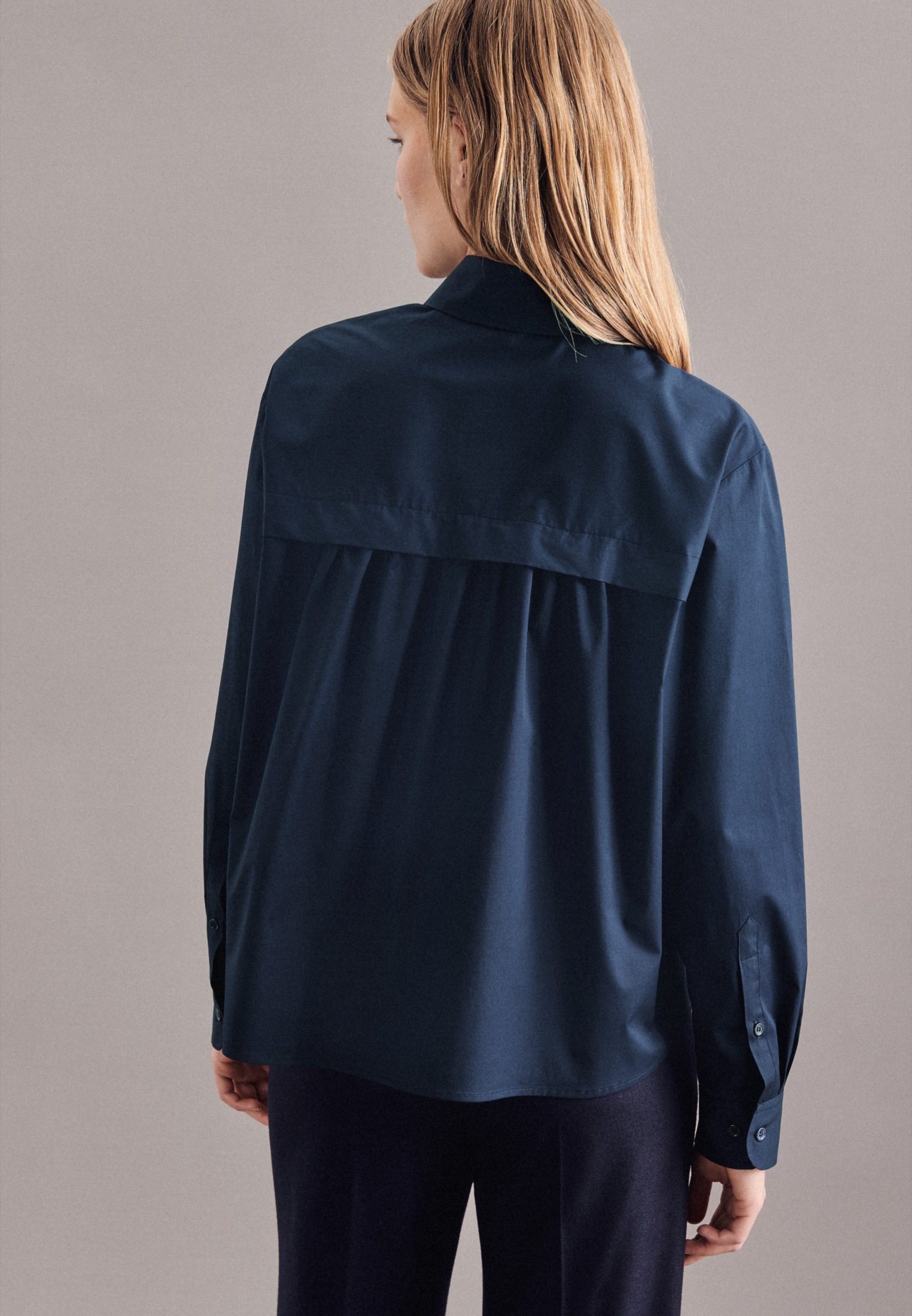 seidensticker Hemdbluse »Schwarze Rose«, Langarm Kragen Uni