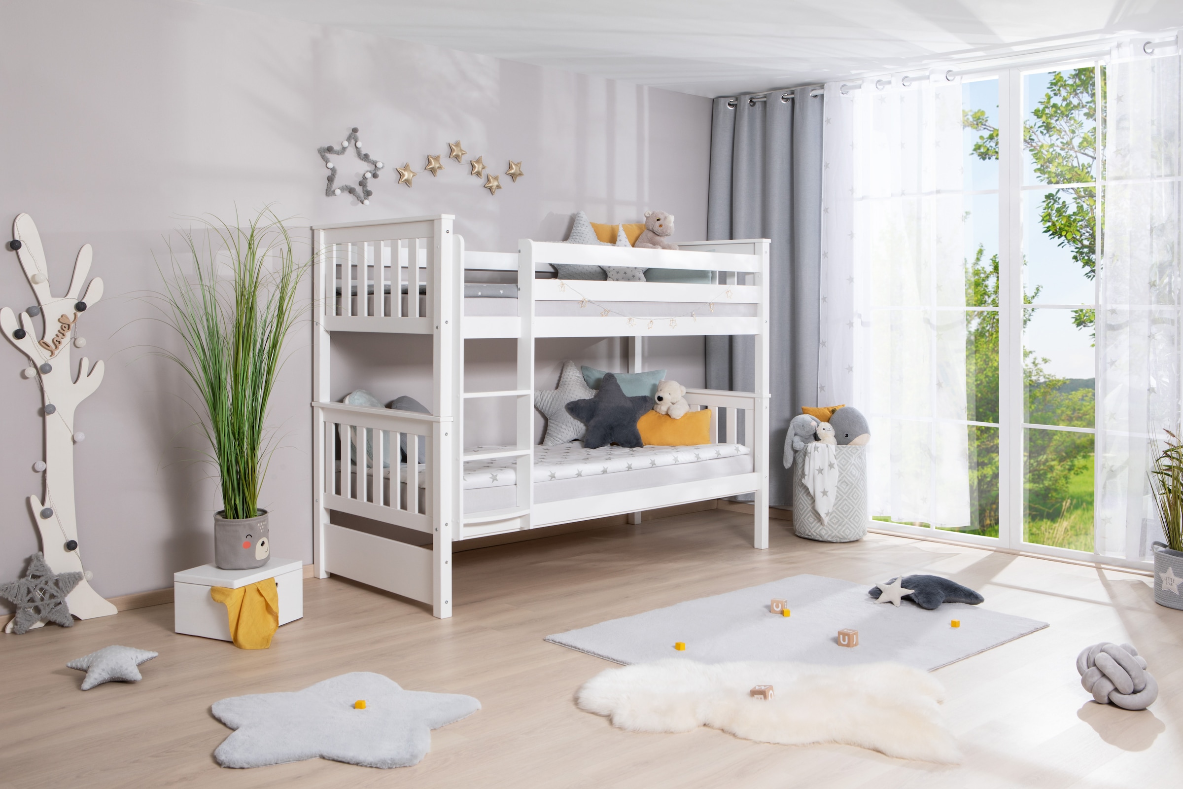 Ticaa Etagenbett »Sammy«, mit Rollrost, Kiefer