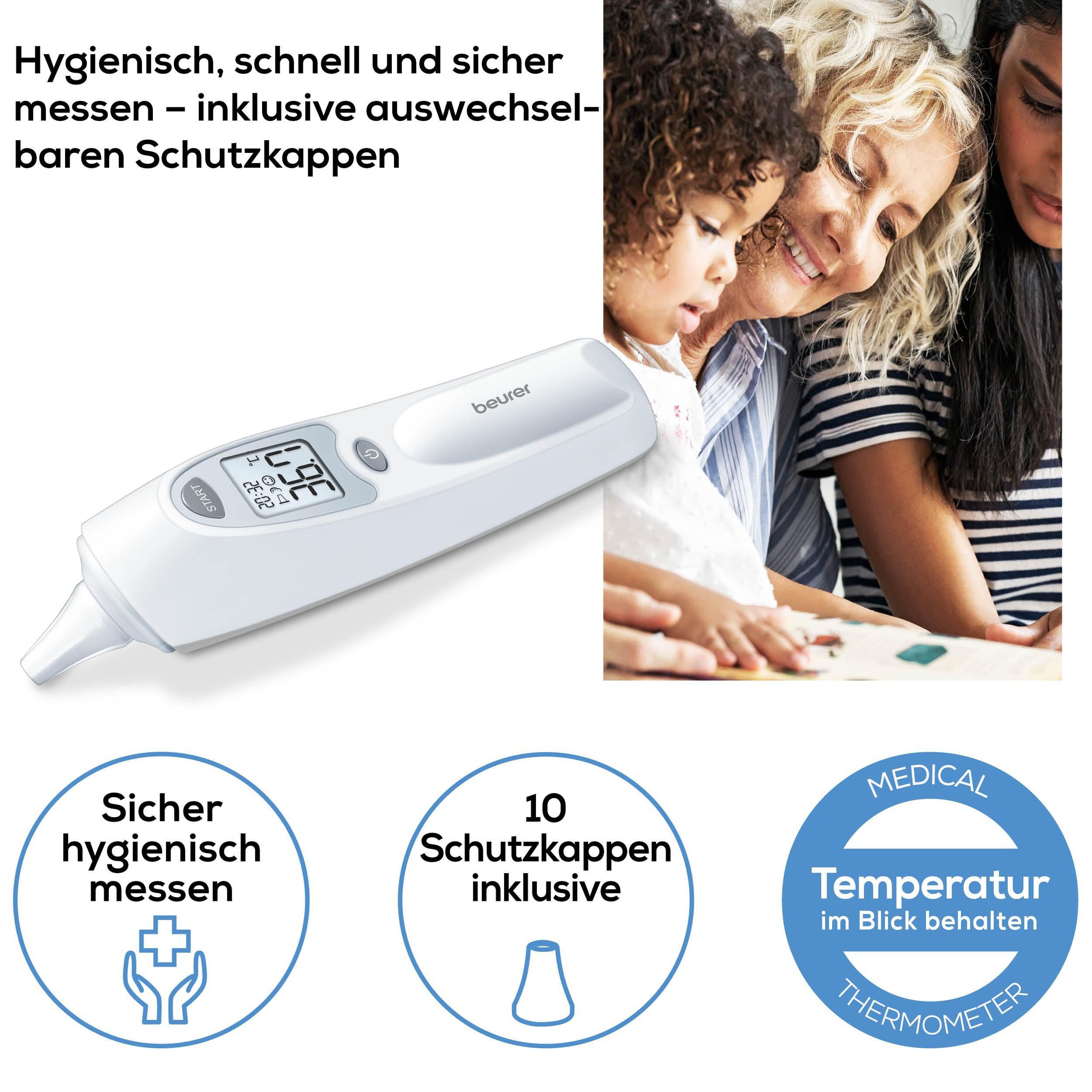BEURER Ohr-Fieberthermometer "FT 58 mit Signalton bei Messende, Infrarot-Me günstig online kaufen