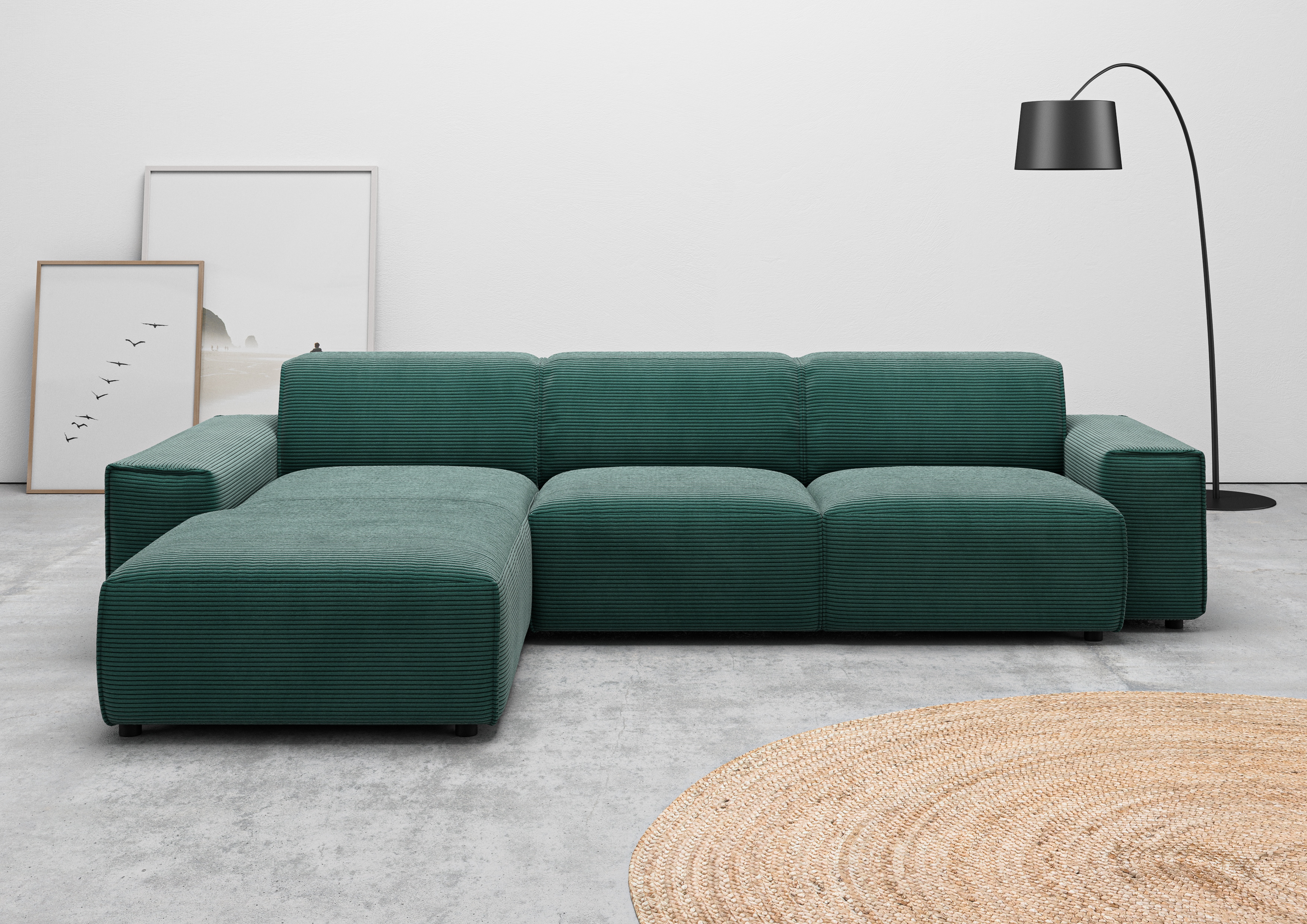 Home affaire Ecksofa "Glimminge auch in Breitcord, Feincord, Bouclé + Easy care-Bezug" L-Form, Breite 294, Zierkissen