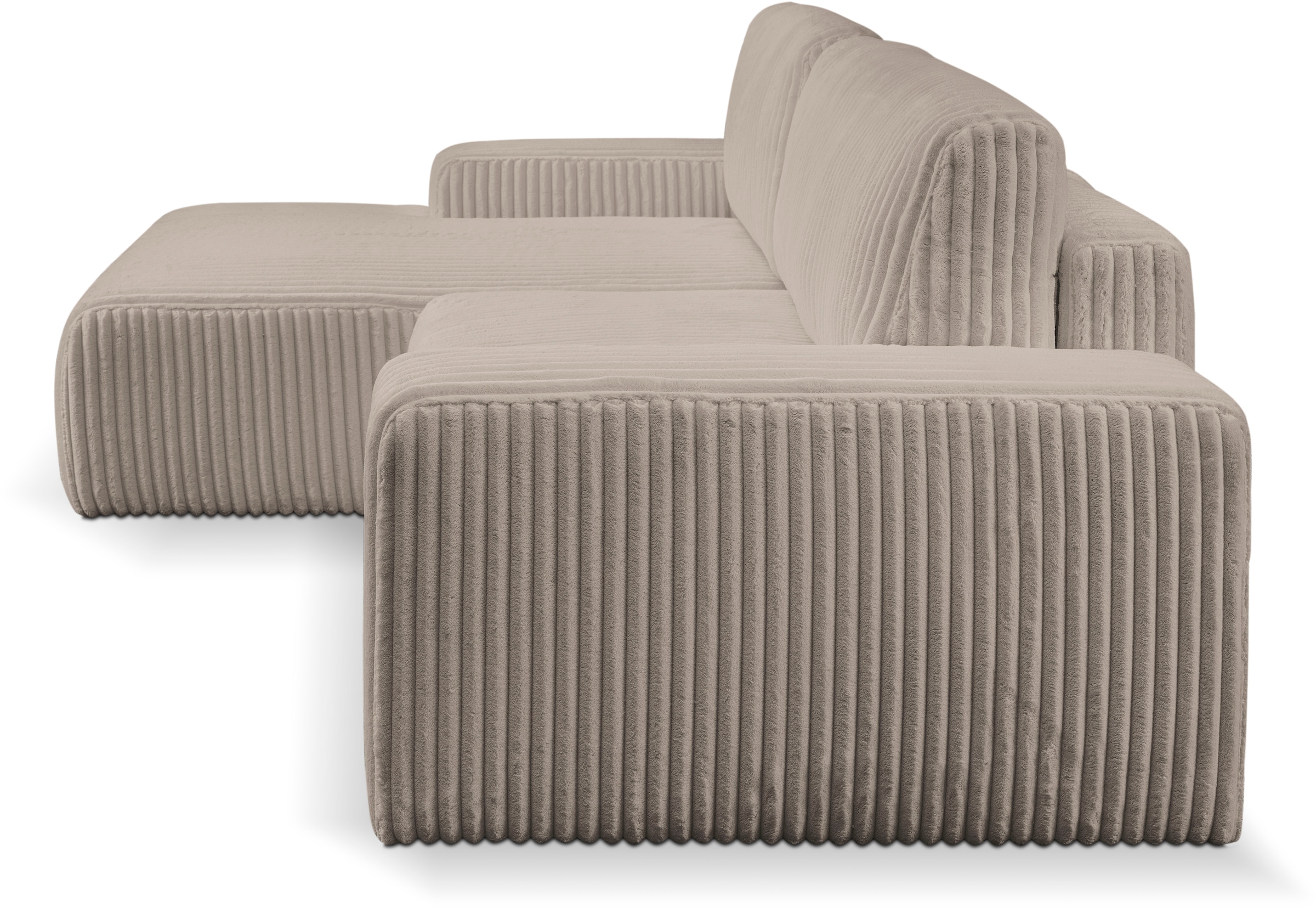 WERK2 Ecksofa »Hugo-L L-Form«, Design Ecksofa in Cord mit Schlaffunktion & Bettkasten