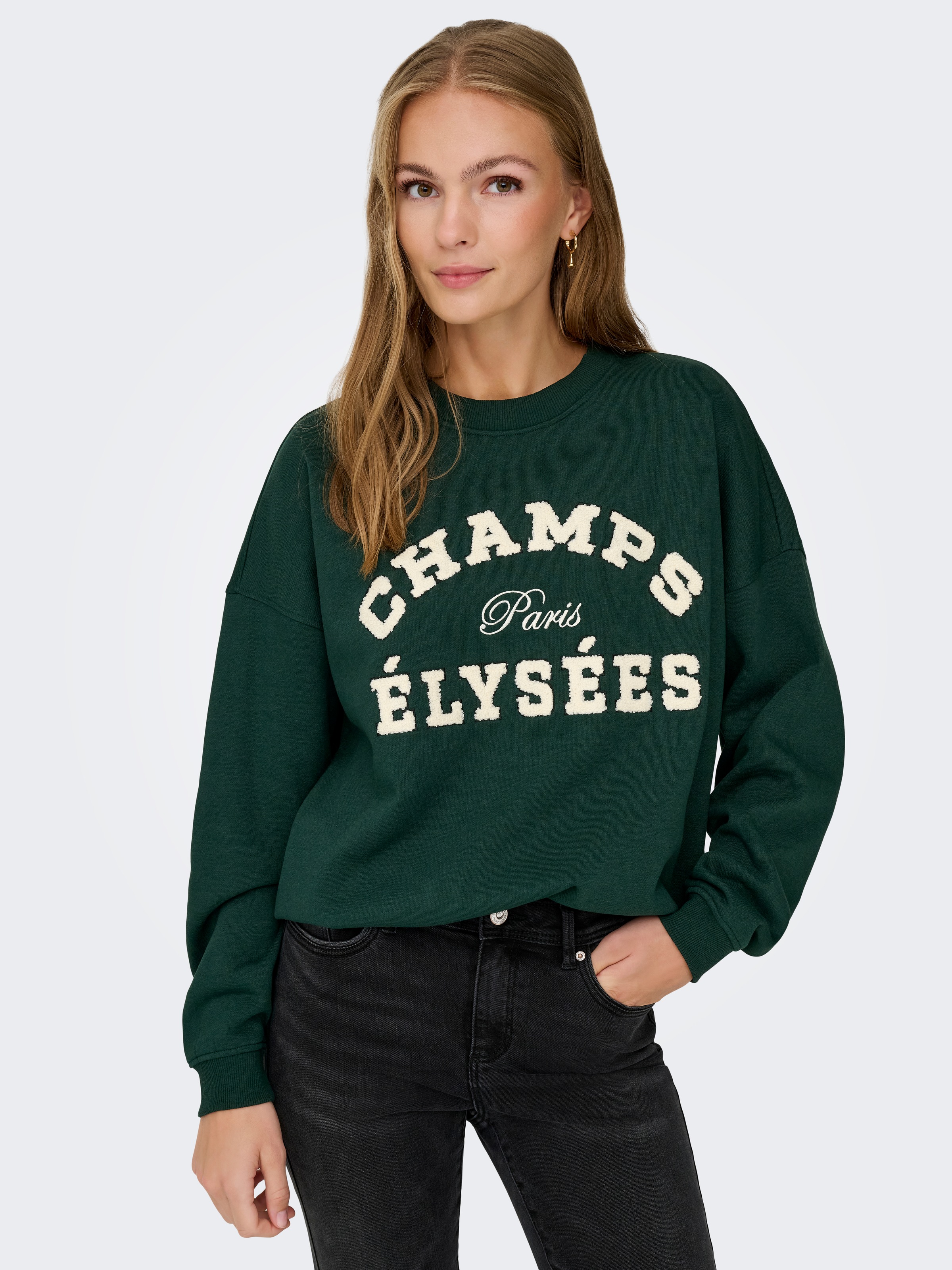 JDY Sweatshirt "JDYMESA L/S O-NECK EMB SWEAT JRS NOOS" günstig online kaufen