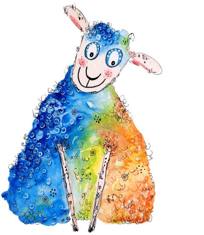 Wandtattoo »Lebensfreude Happy Sheep«, (1 St.), selbstklebend, entfernbar