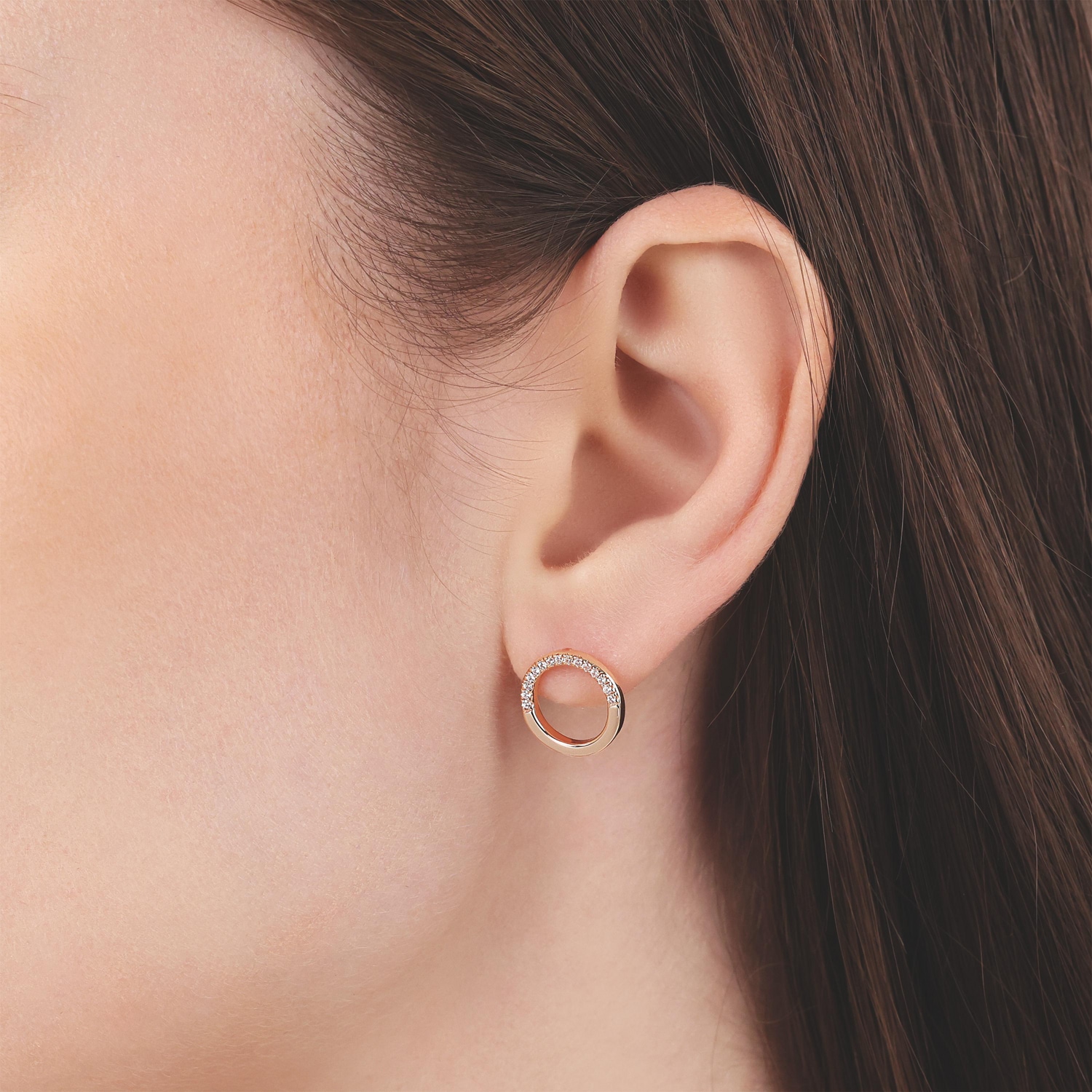 TOM TAILOR Paar Ohrstecker »Schmuck Geschenk Silber 925 Kreis rund« mit Zirkonia (synth.)
