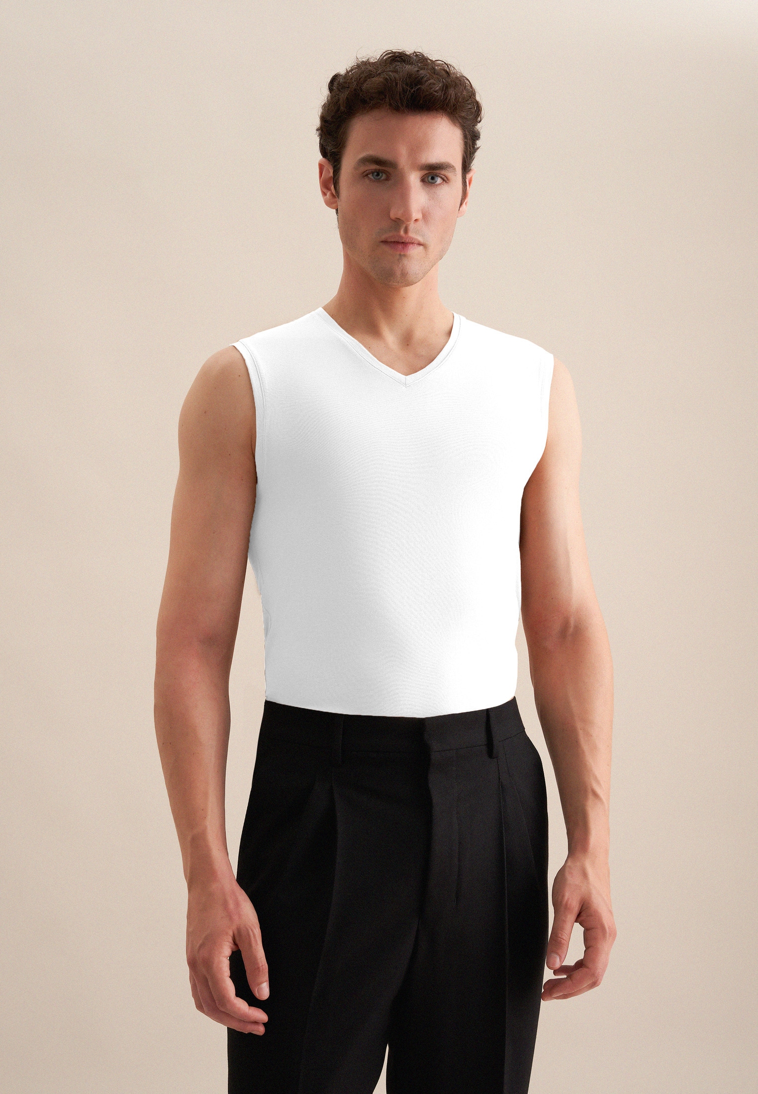 seidensticker Trägertop "Schwarze Rose" Ohne Arm V-Neck Uni