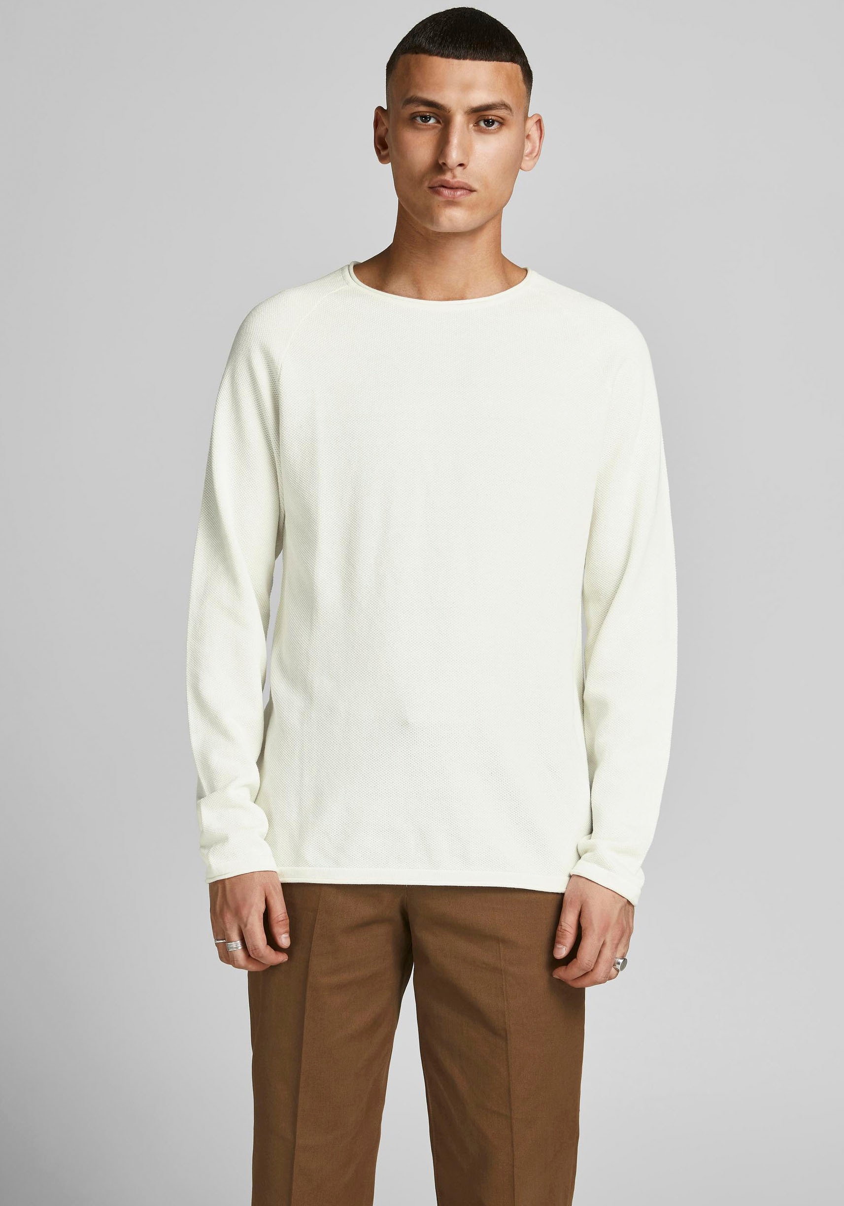 Jack & Jones Rundhalspullover JJEHILL Einfarbiger günstig online kaufen