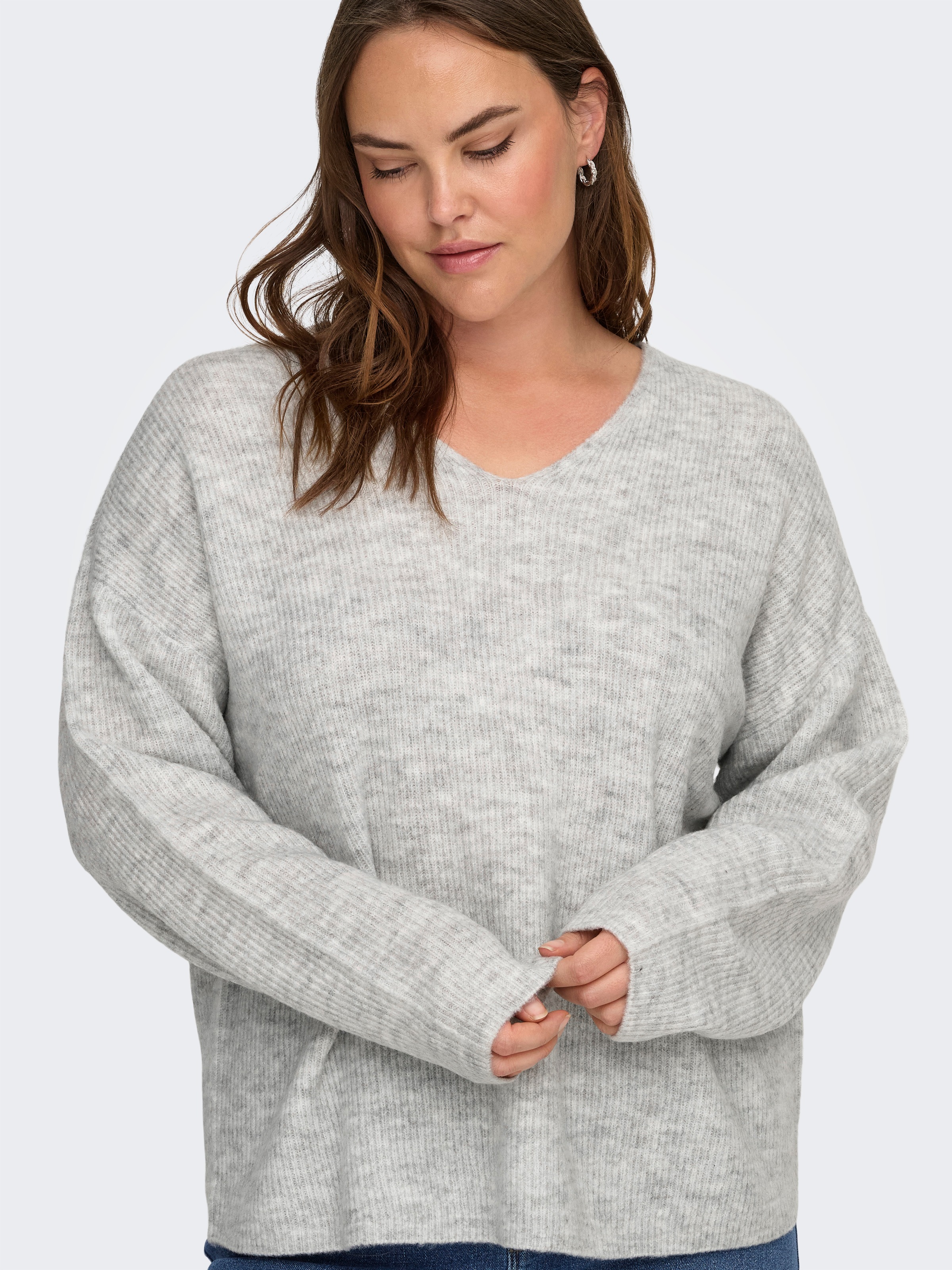 ONLY CARMAKOMA Strickpullover "CARCAMILLA V-NECK L/S PULLOVER KNT NOOS" Mat günstig online kaufen