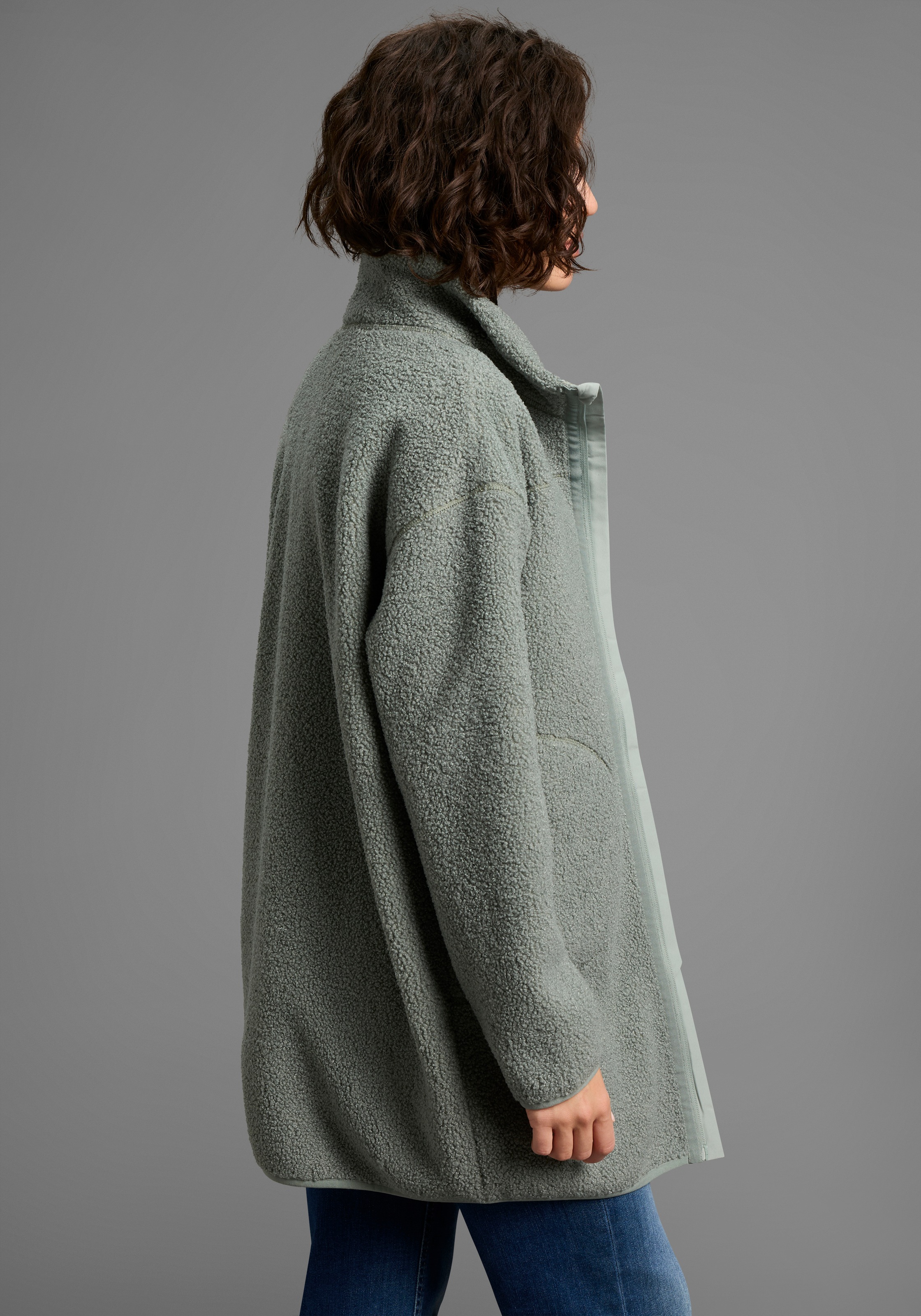 Polarino Fleecejacke, Teddy Fleece Jacke, Oversize