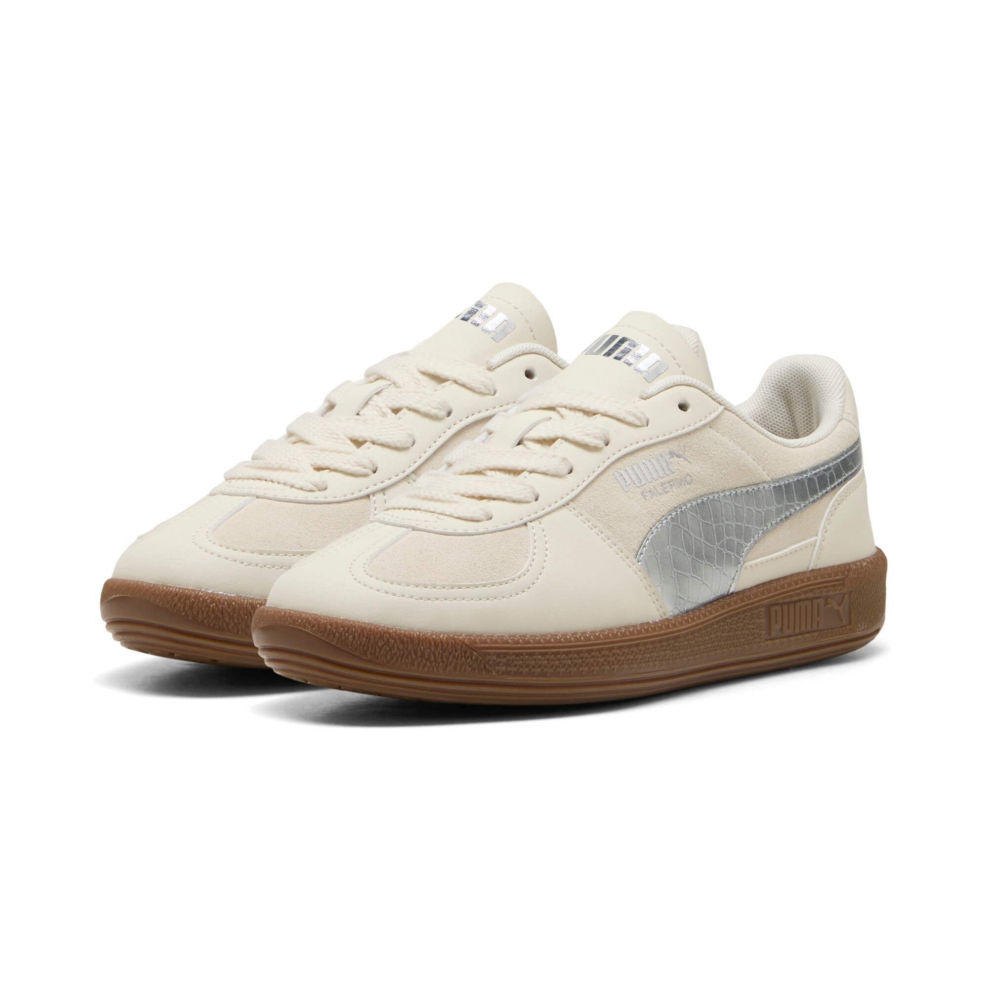 PUMA Sneaker "PALERMO METALLIC SAFARI JR" für sportlichen Streetwear-Look, atmungsaktives Textil-Innenmaterial