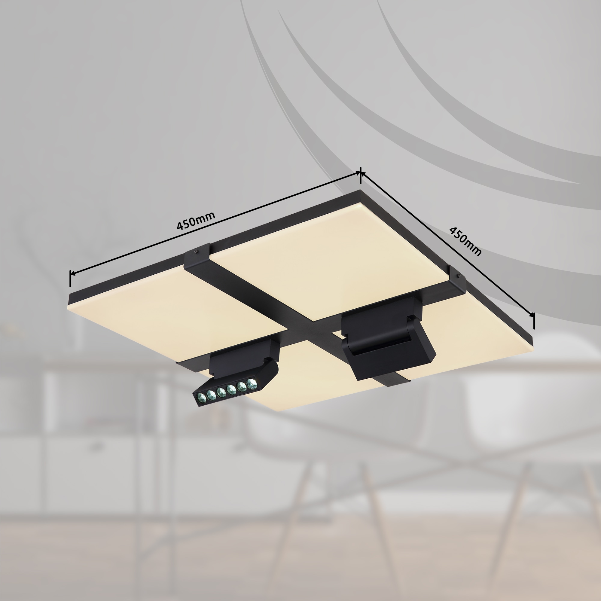 GLOBO LIGHTING LED Deckenleuchte »VILLSI«, Leuchtmittel LED-Modul | LED fest integriert, Deckenlampe/rund/Wohnzimmer/Schlafzimmer/elegant