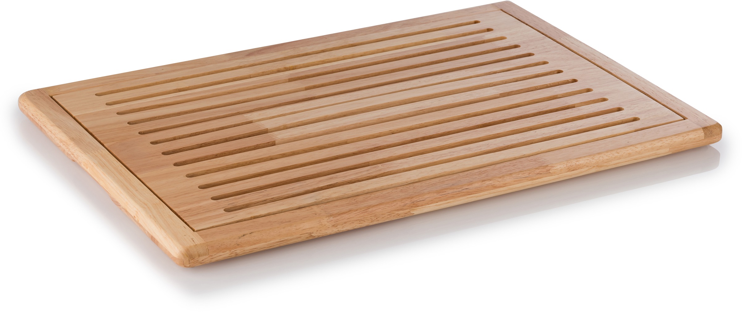 APS Brotschneidebrett "Rubber Wood" mit Krümelfach, naturbelassen