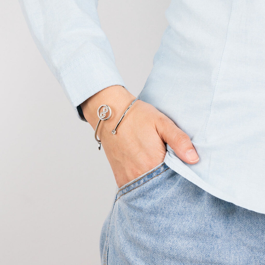 Lotus Armspange »Essentials - Infinity Unendlichkeitsschleife« mit Glasstein