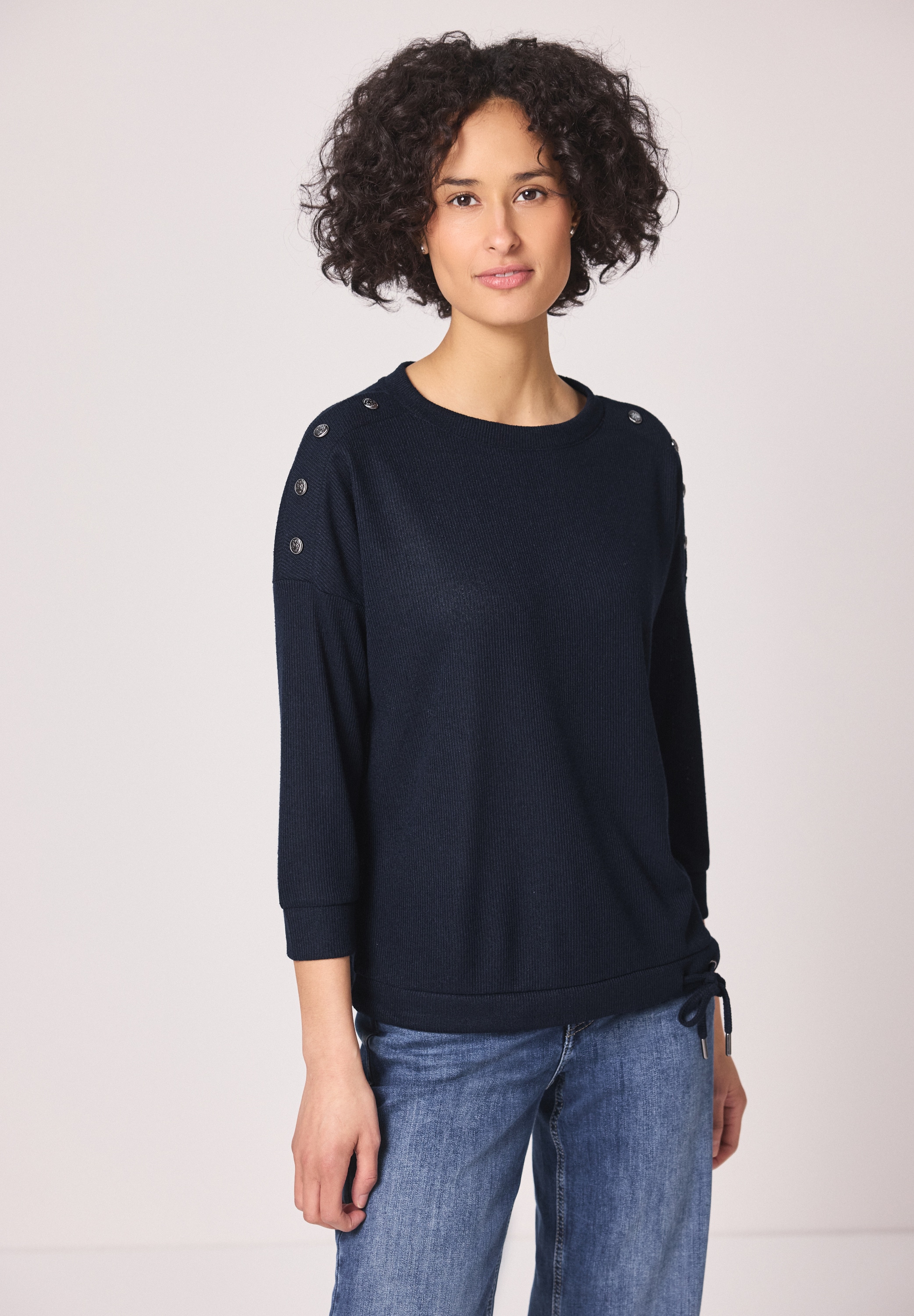 STREET ONE 3/4-Arm-Shirt mit U-Boot-Ausschnitt