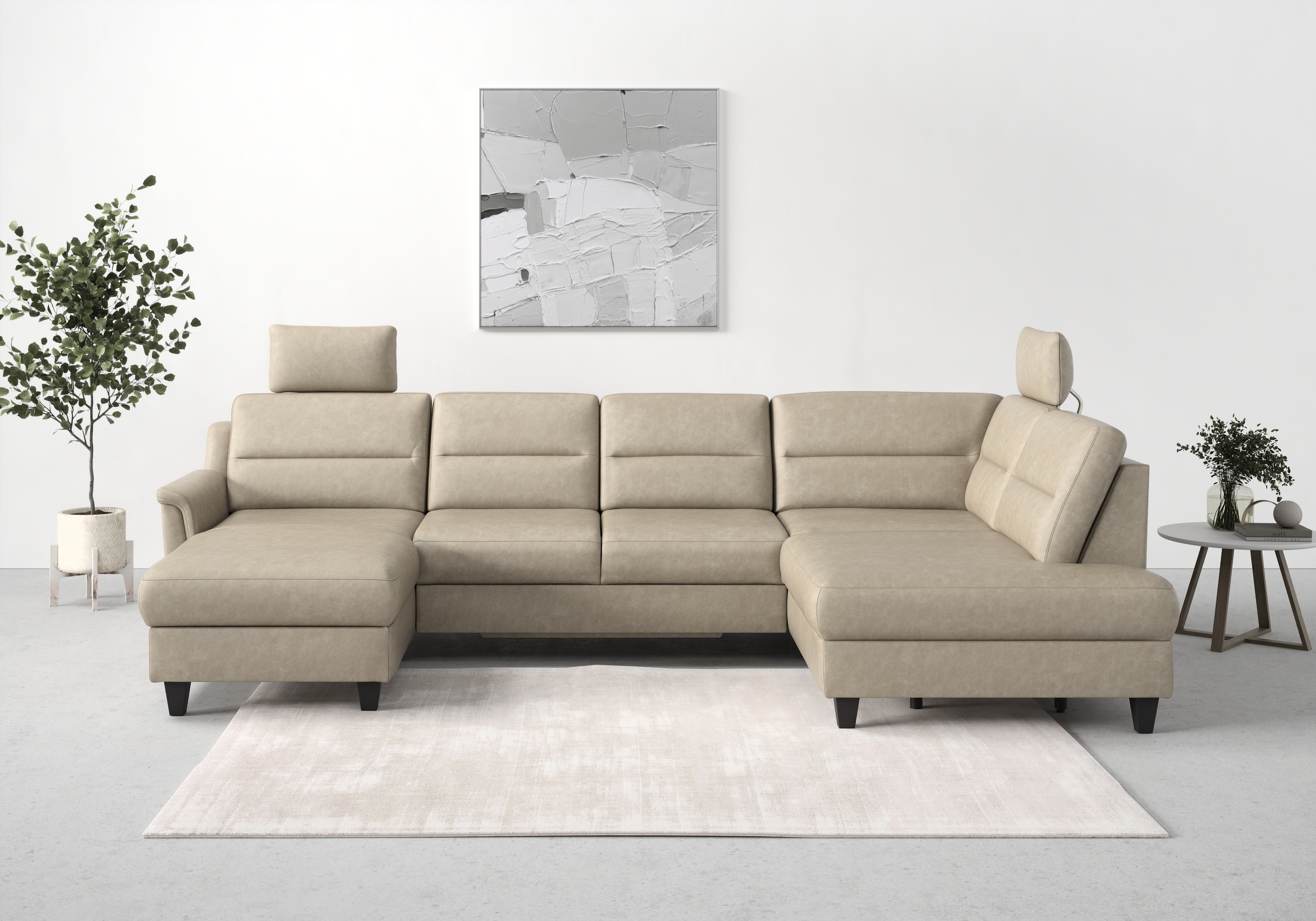 sit&more Wohnlandschaft "Farö U-Form" inklusive Federkern, wahlweise mit Schlaffunktion und Bettkasten