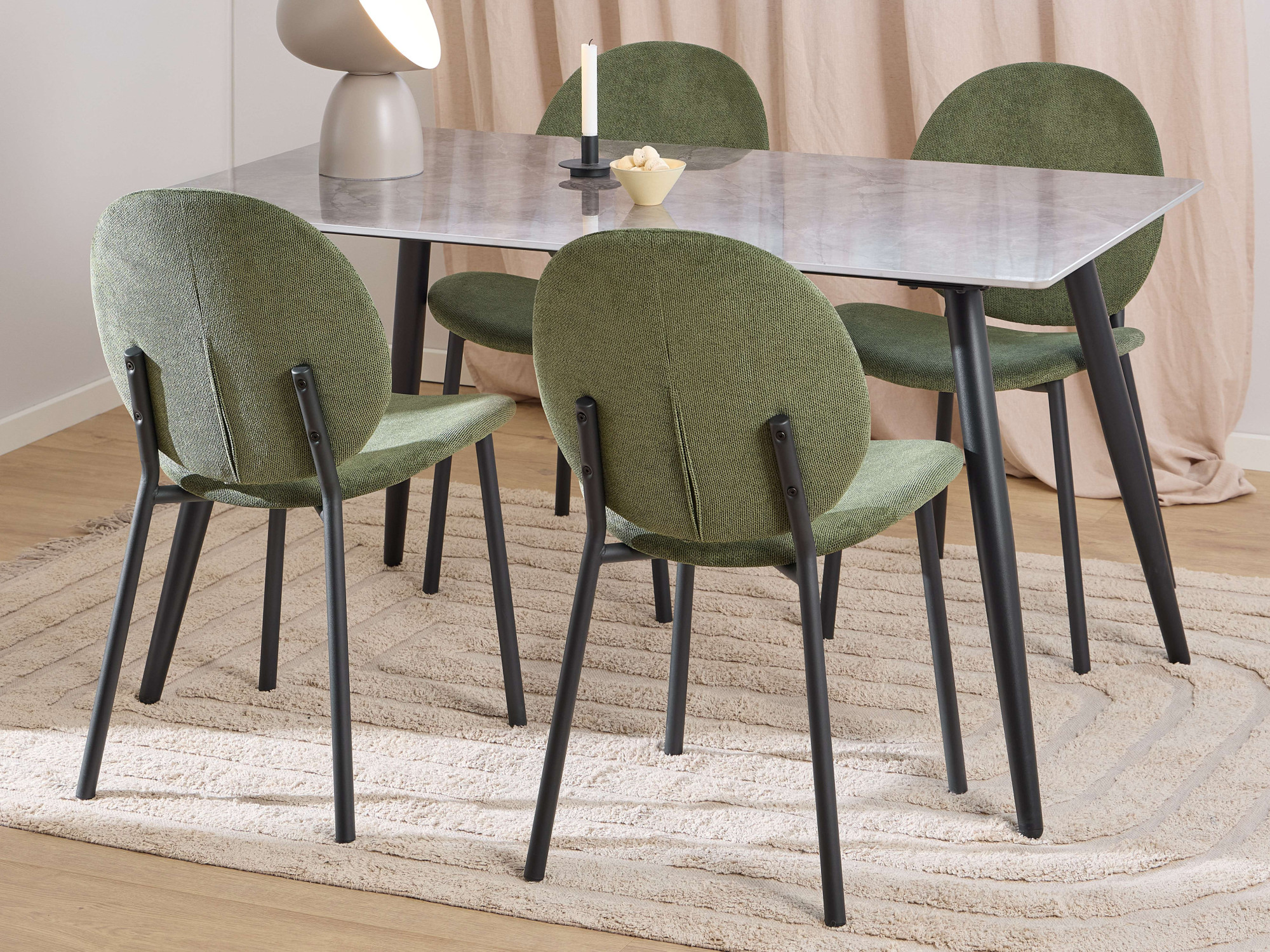 ACTONA GROUP "Essgruppe, Speisetisch mit Stühlen" Komplett-Set, 1x Tisch + 4x Stühle, 5 Stk. tlg.