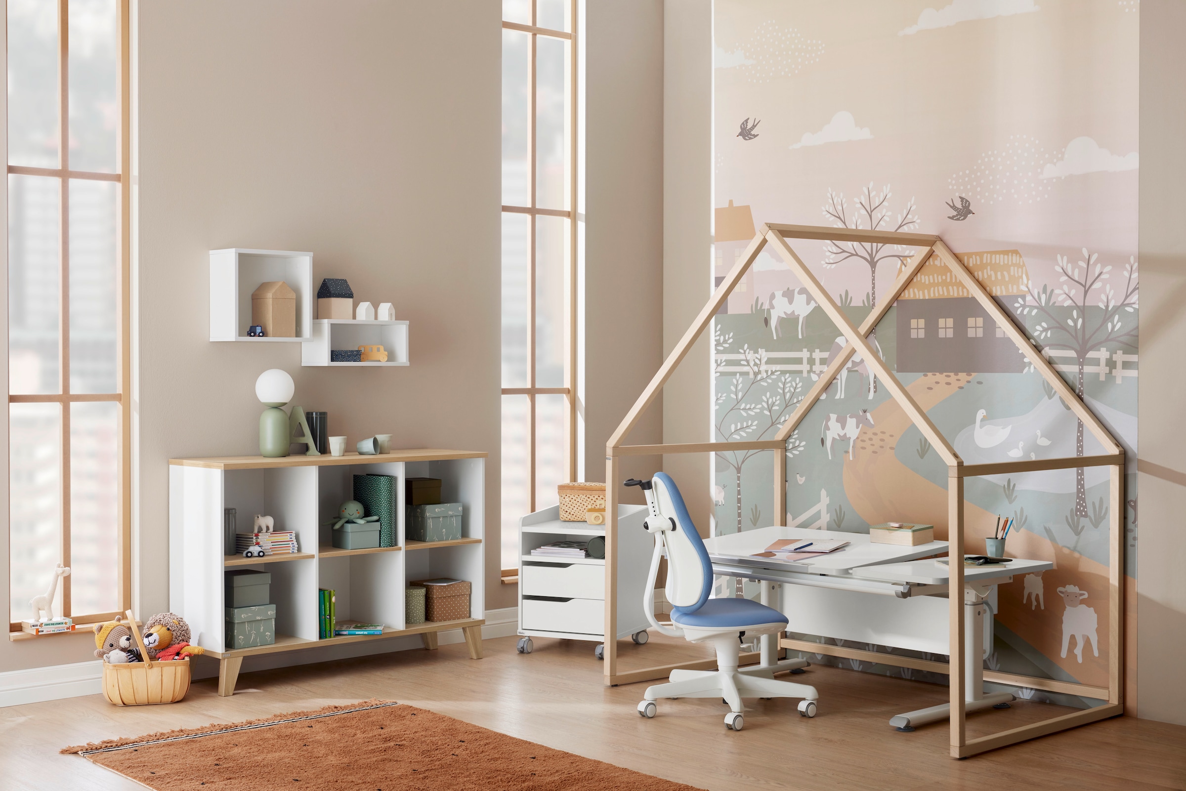 PAIDI Hausbett »Little House aus Buche Massivholz, pflegeleicht, langlebig« B/H/T ca. 158/170/97cm,  Vielseitig nutzbar - Spielhaus, Leseecke, Kaufladen