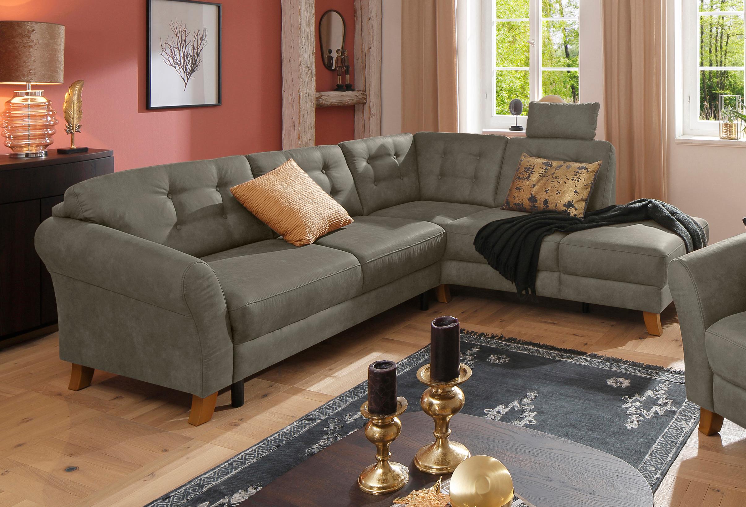 OTTO home Ecksofa "Trondheim L-Form, B: 260 cm, Federkern, Komfortsitz" mit Schlaffunktion, optional mit Stauraum, Eckcouch frei stellbar