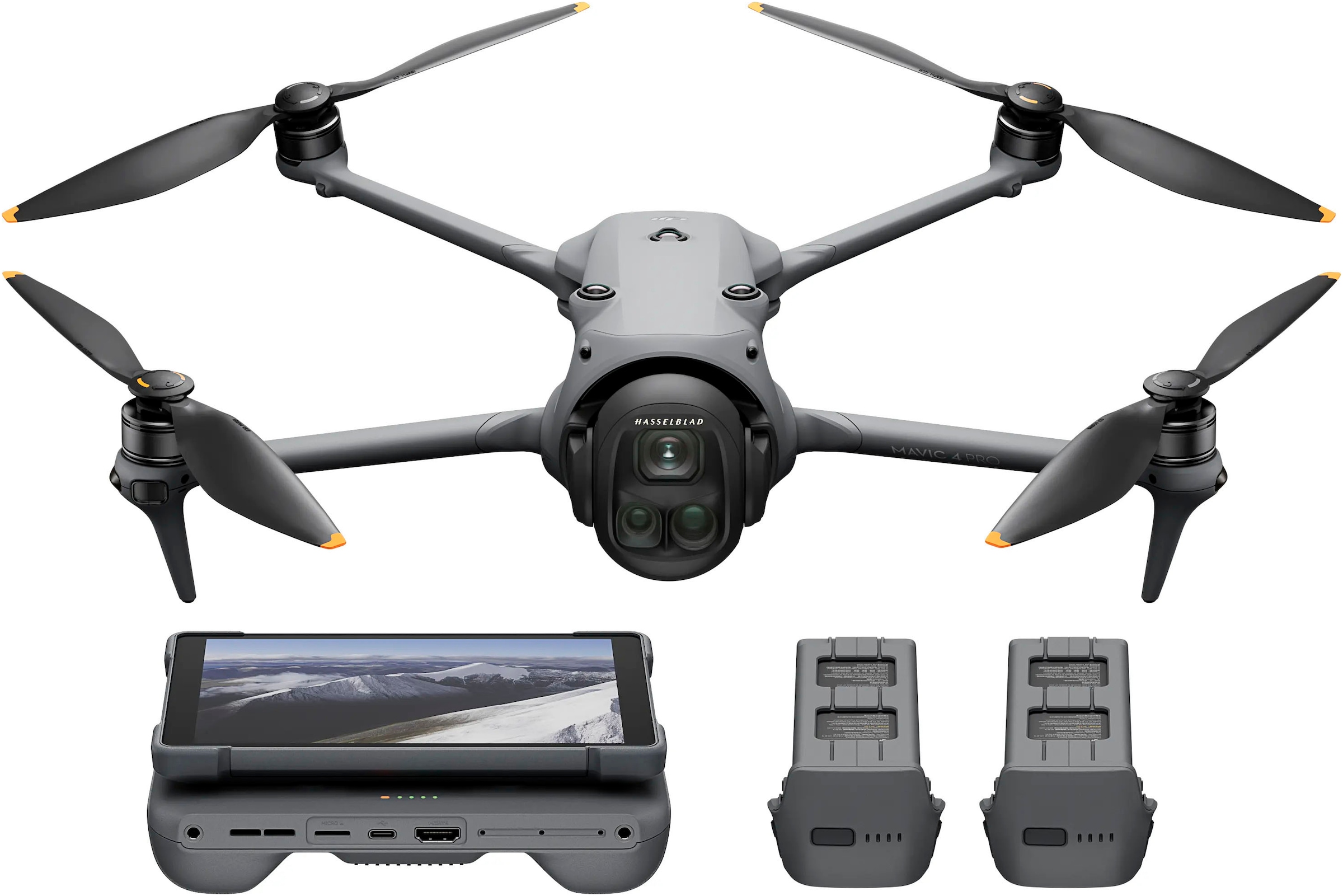 DJI Drohne »Mavic 4 Pro 512GB Creator Combo«, 6K/60 fps HDR, DJI RC Pro 2 Fernsteuerung, 3 Akkus und Ladestation