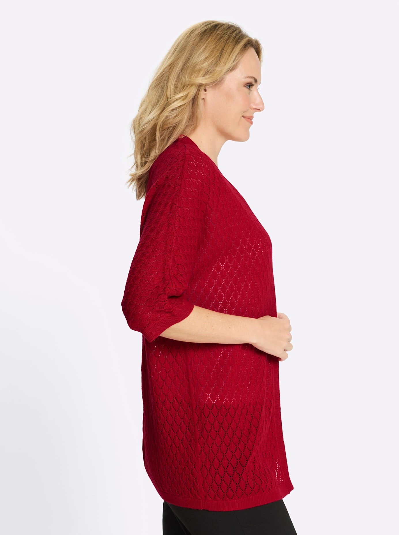 Classic Basics Ajourstrickjacke