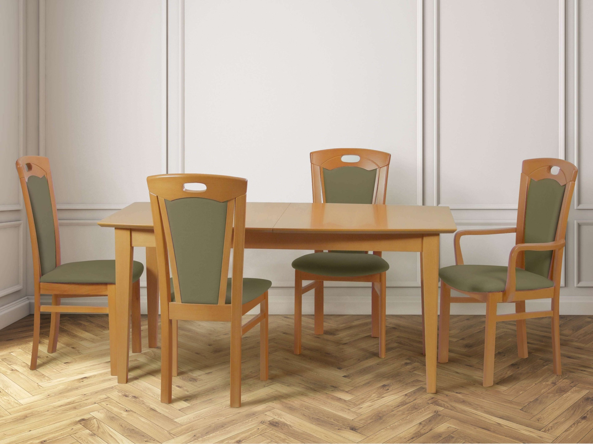 Home affaire Esszimmerstuhl »FERDI, Armlehnstuhl, Made in Italy, Massivholz«, 1 St., Feinstruktur, Bezug Feinstruktur (wasser-und fleckabweisend) oder Struktur