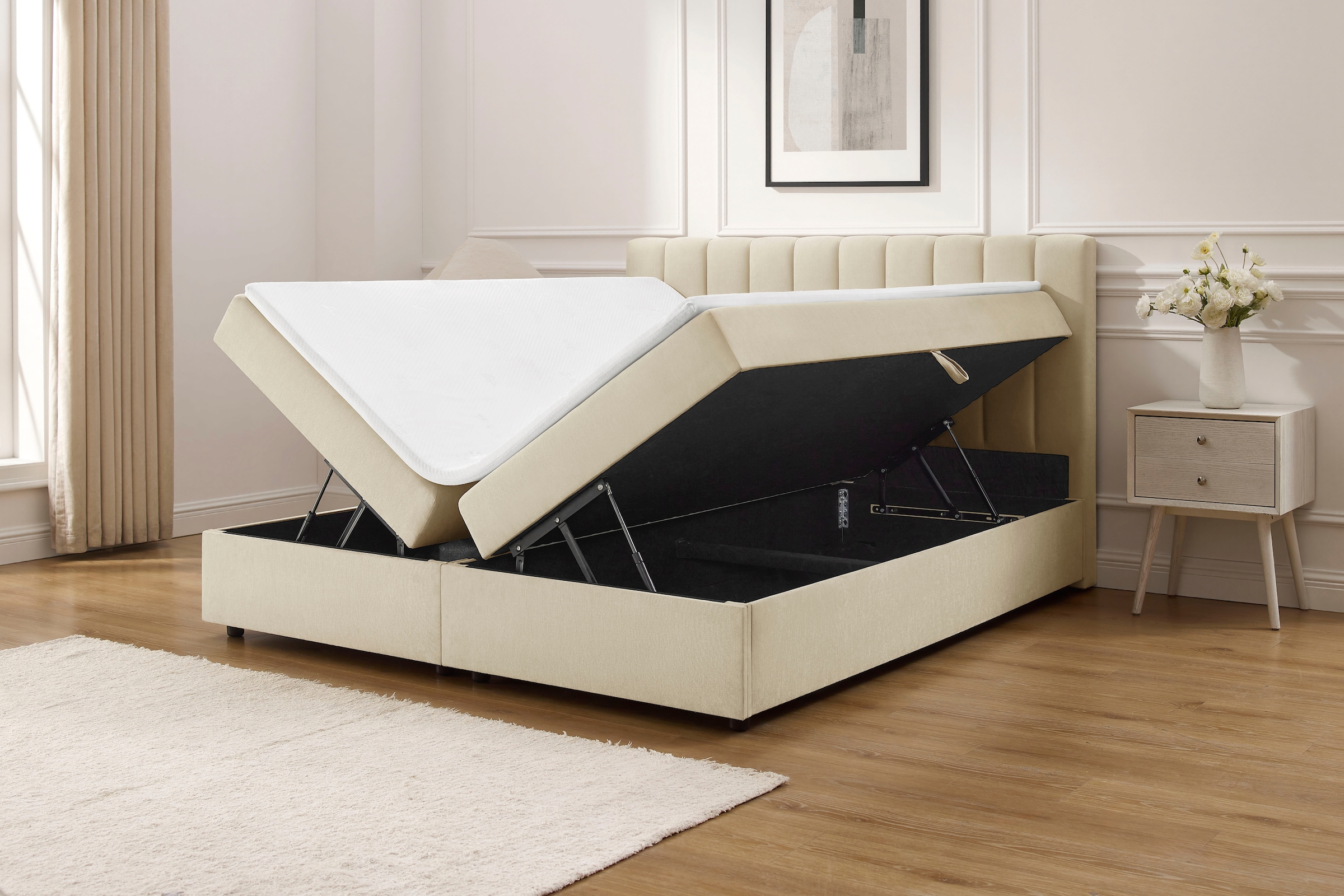 OTTO home Boxbett »Haileyy inkl. Bettkasten und Topper, Liegefläche 180x200cm« erhältlich in der Größe 180x200 cm