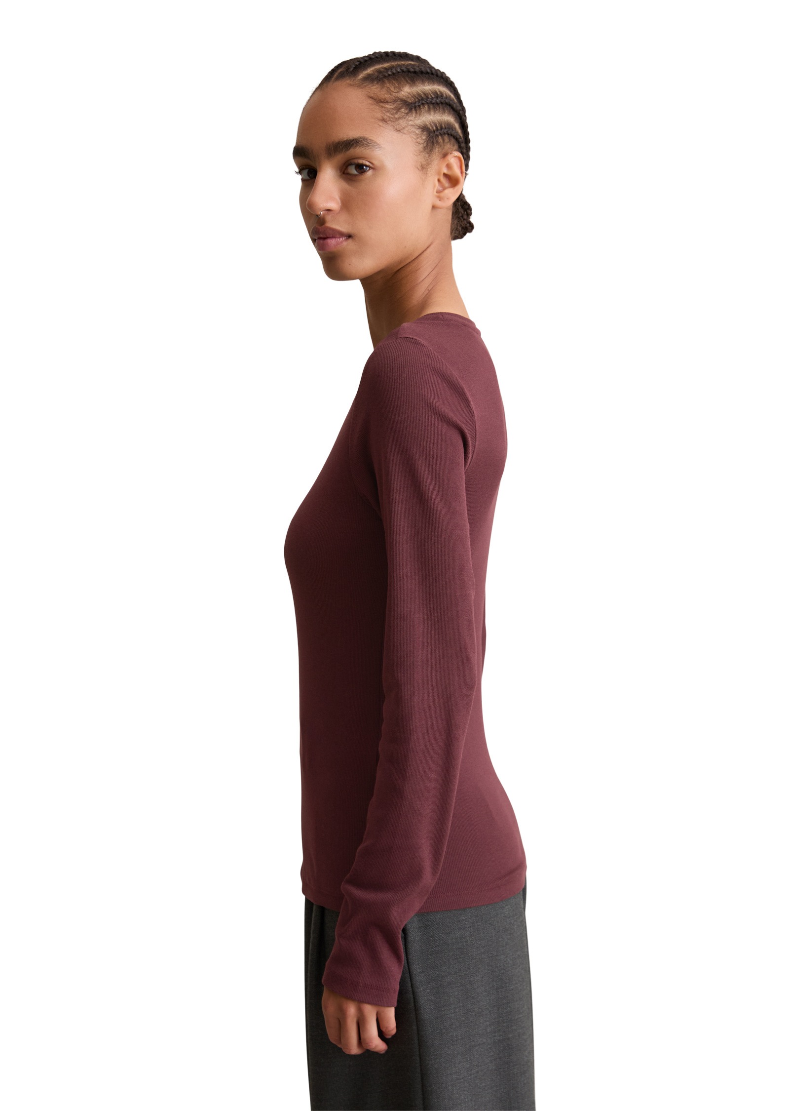 Marc OPolo DENIM Langarmshirt "aus softem Ripp-Jersey" günstig online kaufen