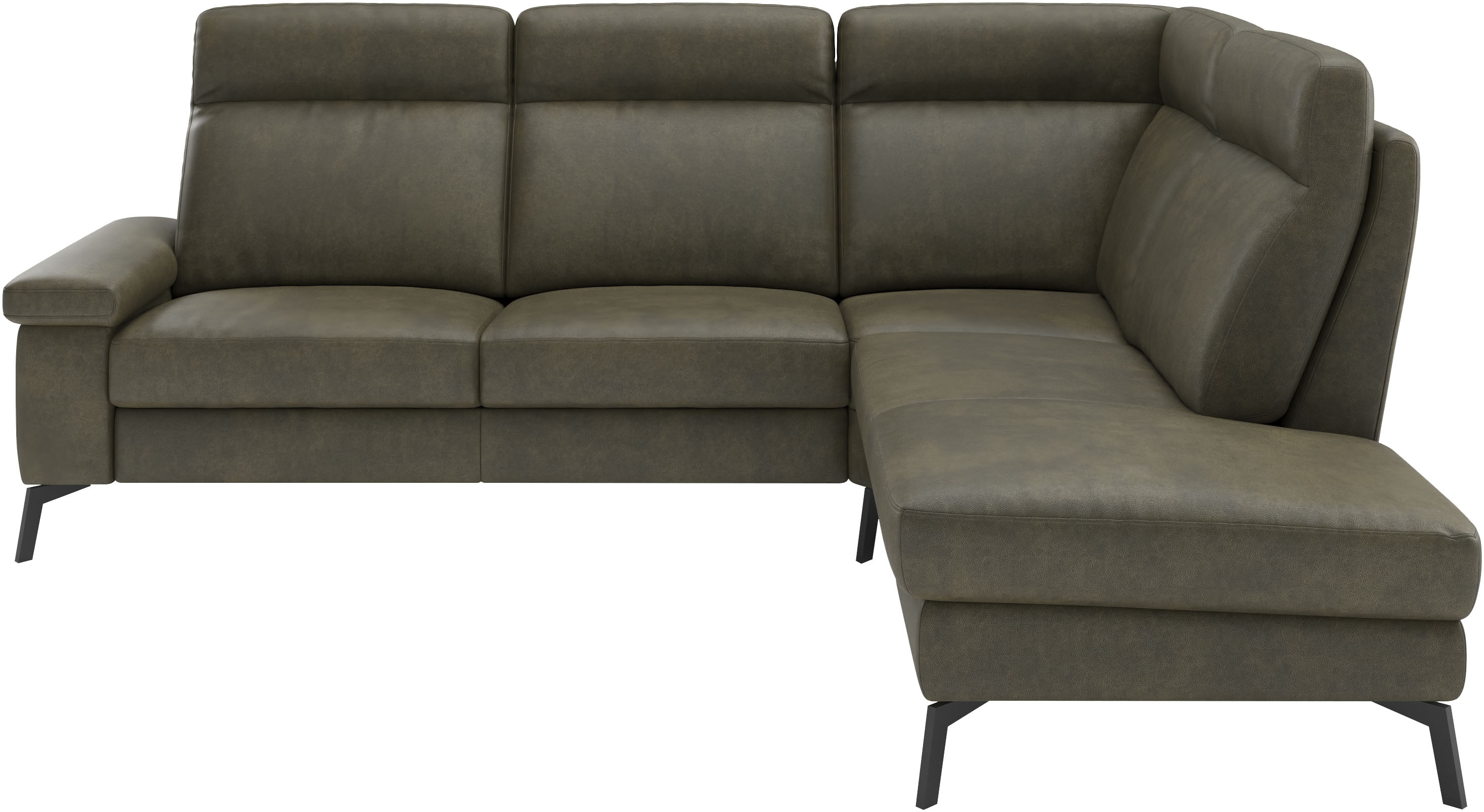 Home affaire Ecksofa "Nalani, optionaler Sitzauszug, Breite: 252 cm" Komfortabler Federkernsitz, großzügige Ecke, klappbare Armlehne