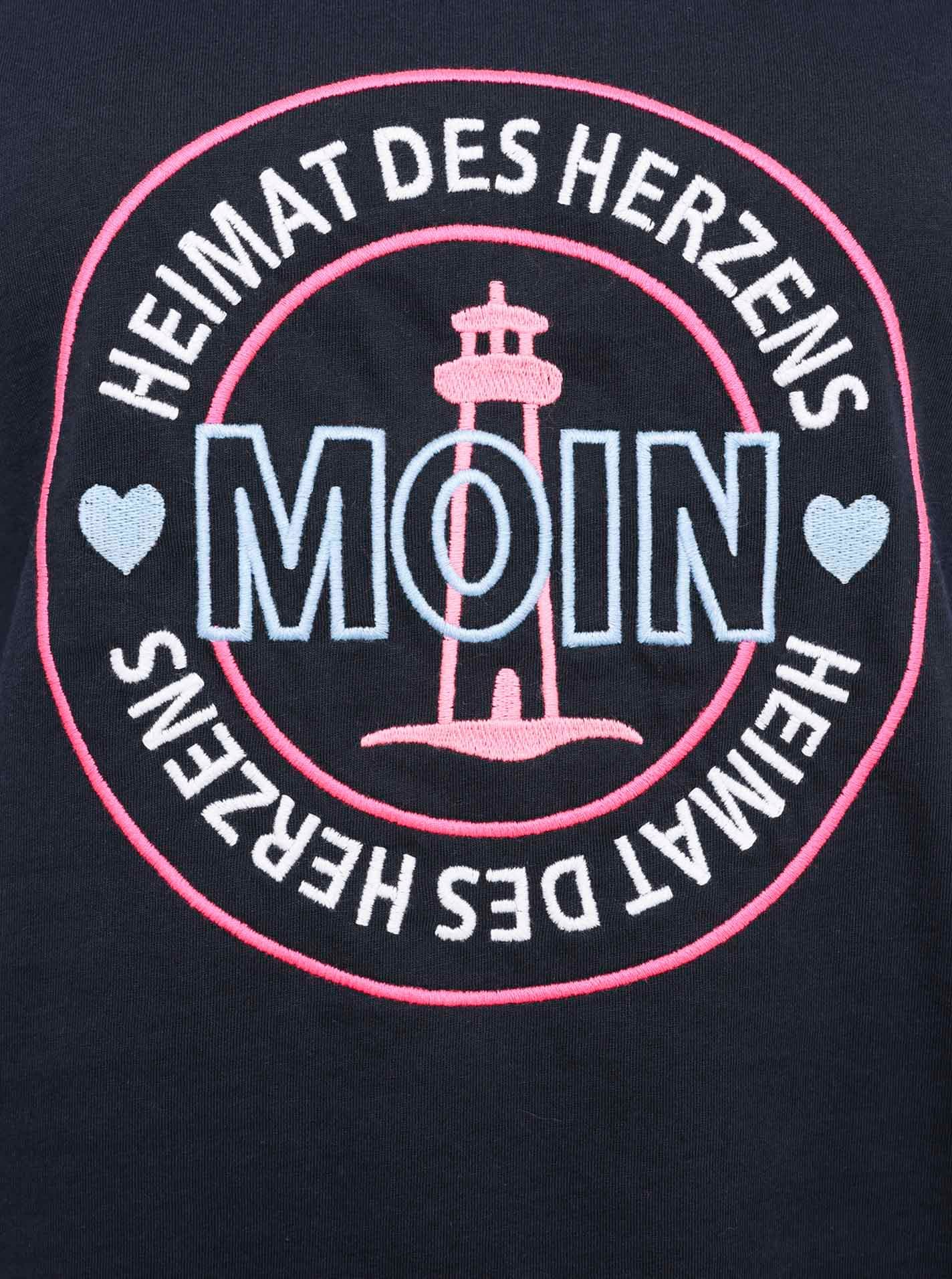 Zwillingsherz T-Shirt »"Heimat des Herzens"«, Mit maritimer Stickerei