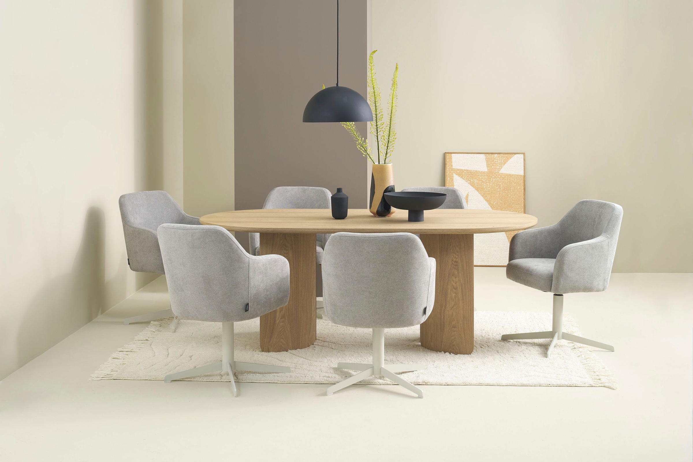 SCHÖNER WOHNEN-Kollektion Esszimmerstuhl »MARLOY, 360° drehbar mit Rückholfunktion« () 1 Stk.mit Taschenfederkern, Bezug Webstoff, Untergestell pulverbeschichtet