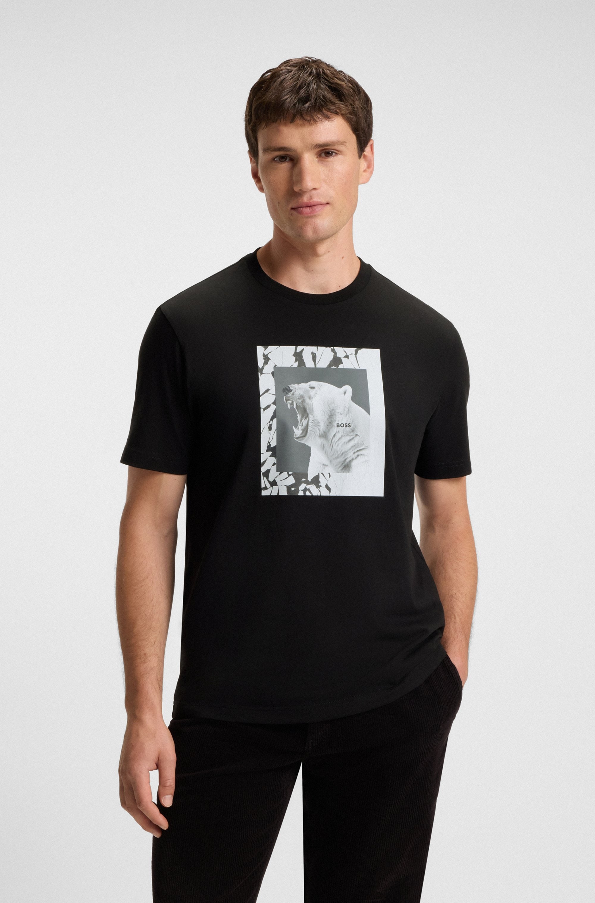 BOSS ORANGE T-Shirt "Te lupo", runder Ausschnitt, regular fit, Fotodruck günstig online kaufen