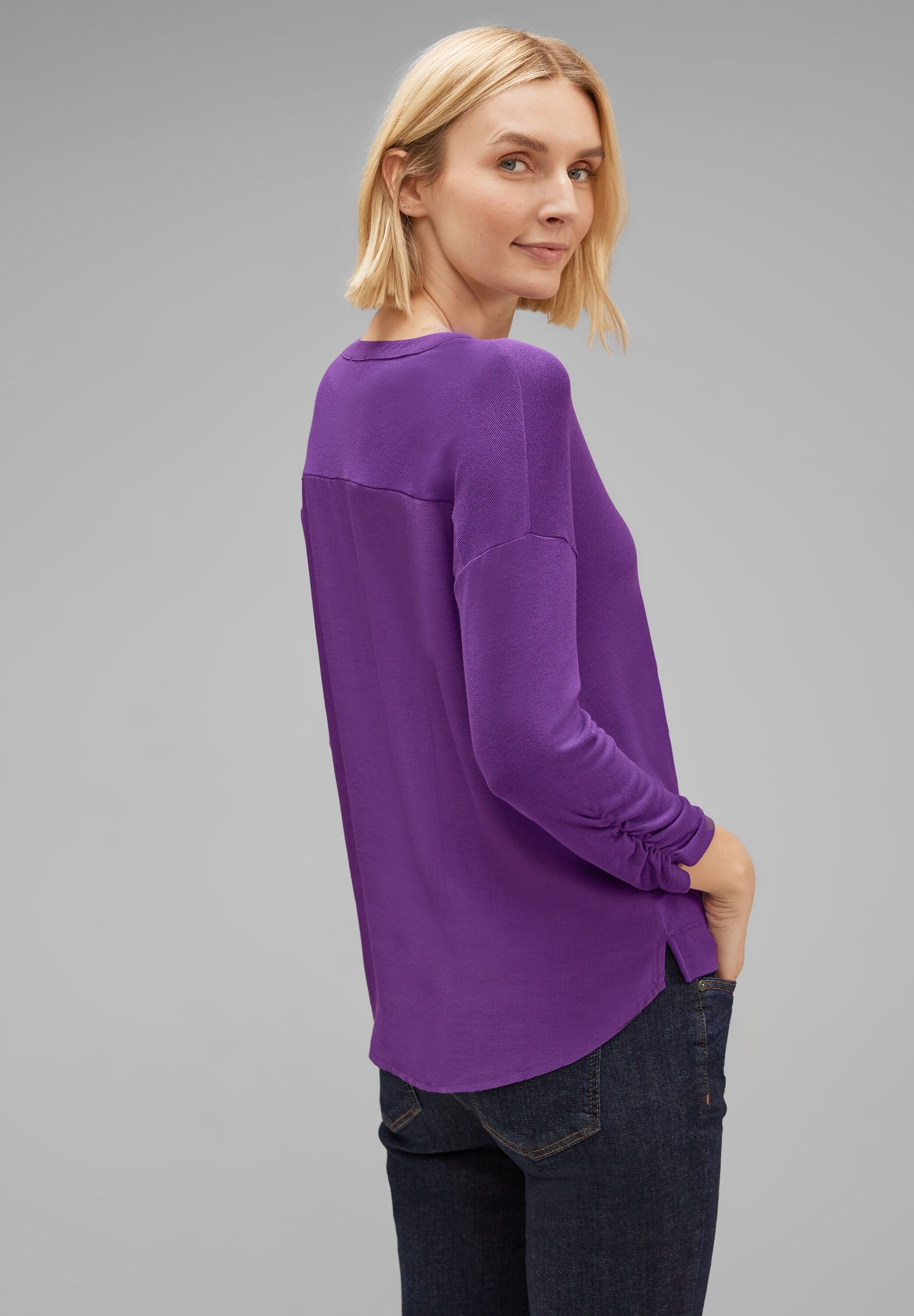 STREET ONE 3/4-Arm-Shirt, aus softem Materialmix