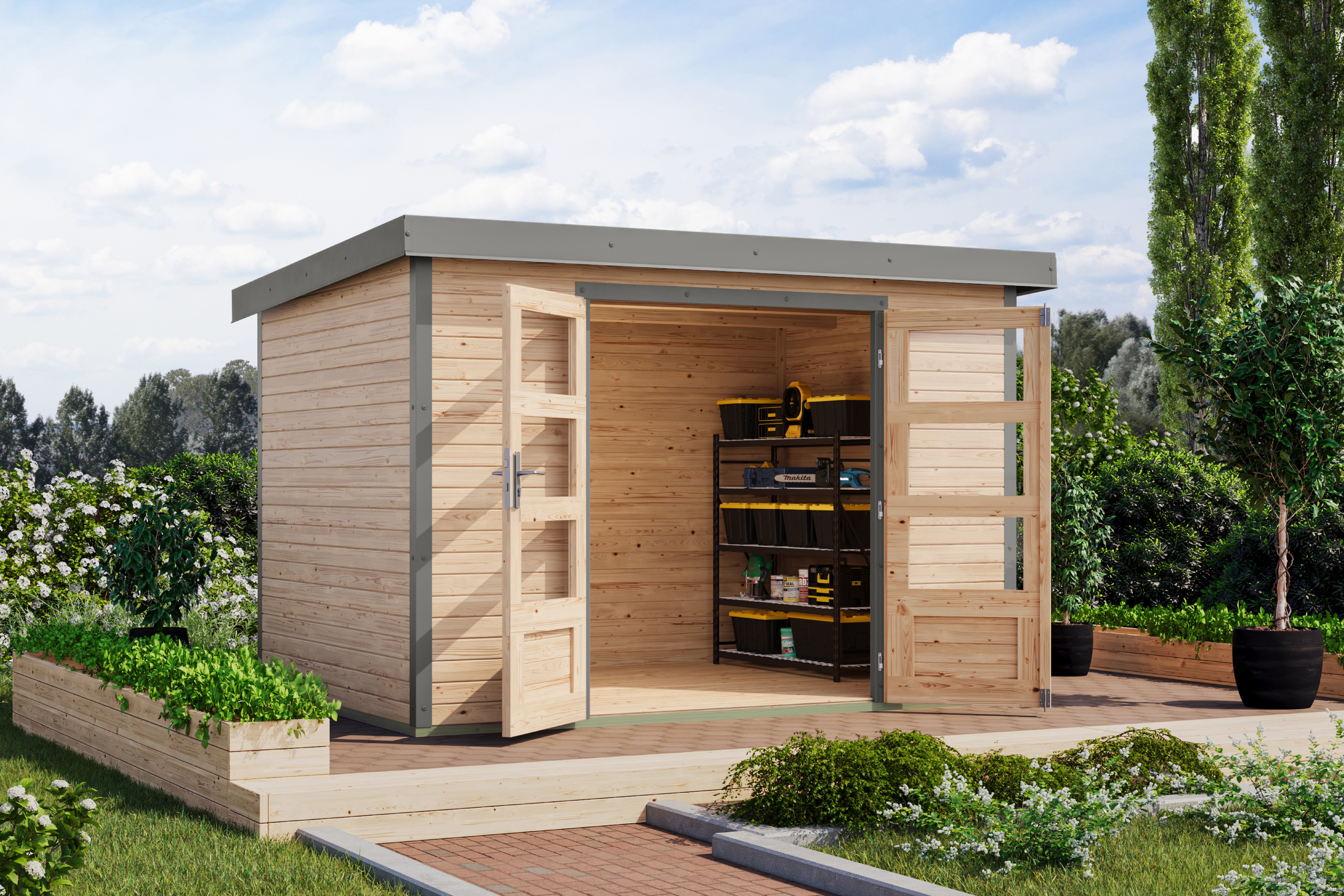 Karibu Gartenhaus "Jupiterino 4, in verschiedenen Farben"