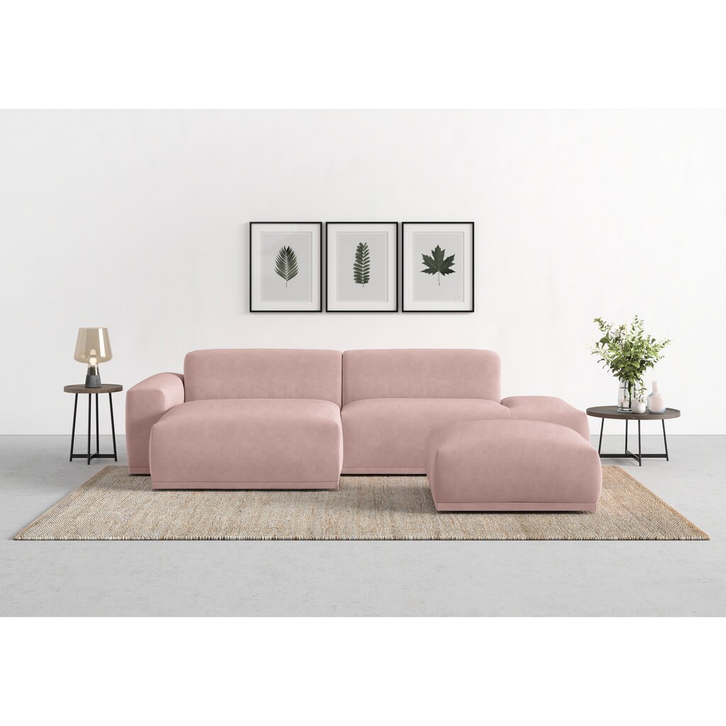 TRENDMANUFAKTUR Ecksofa Braga, aus 2 Teilen, moderner Cord-Stoff