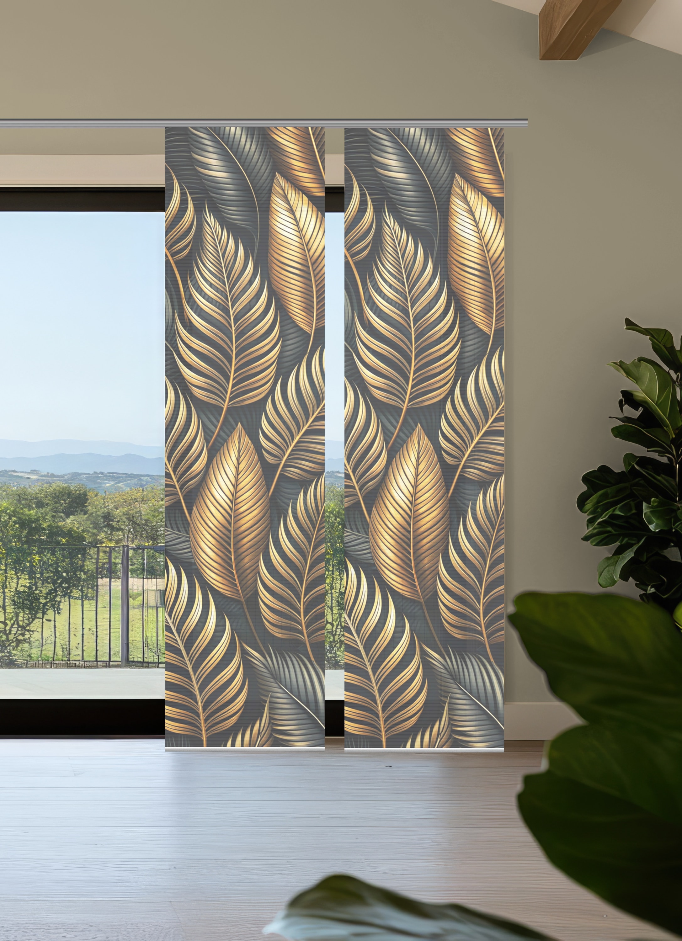 HOME in green Schiebegardine "ZEDRIC" Paneelwagen 2 Stk. tlg. Bambusoptik, günstig online kaufen