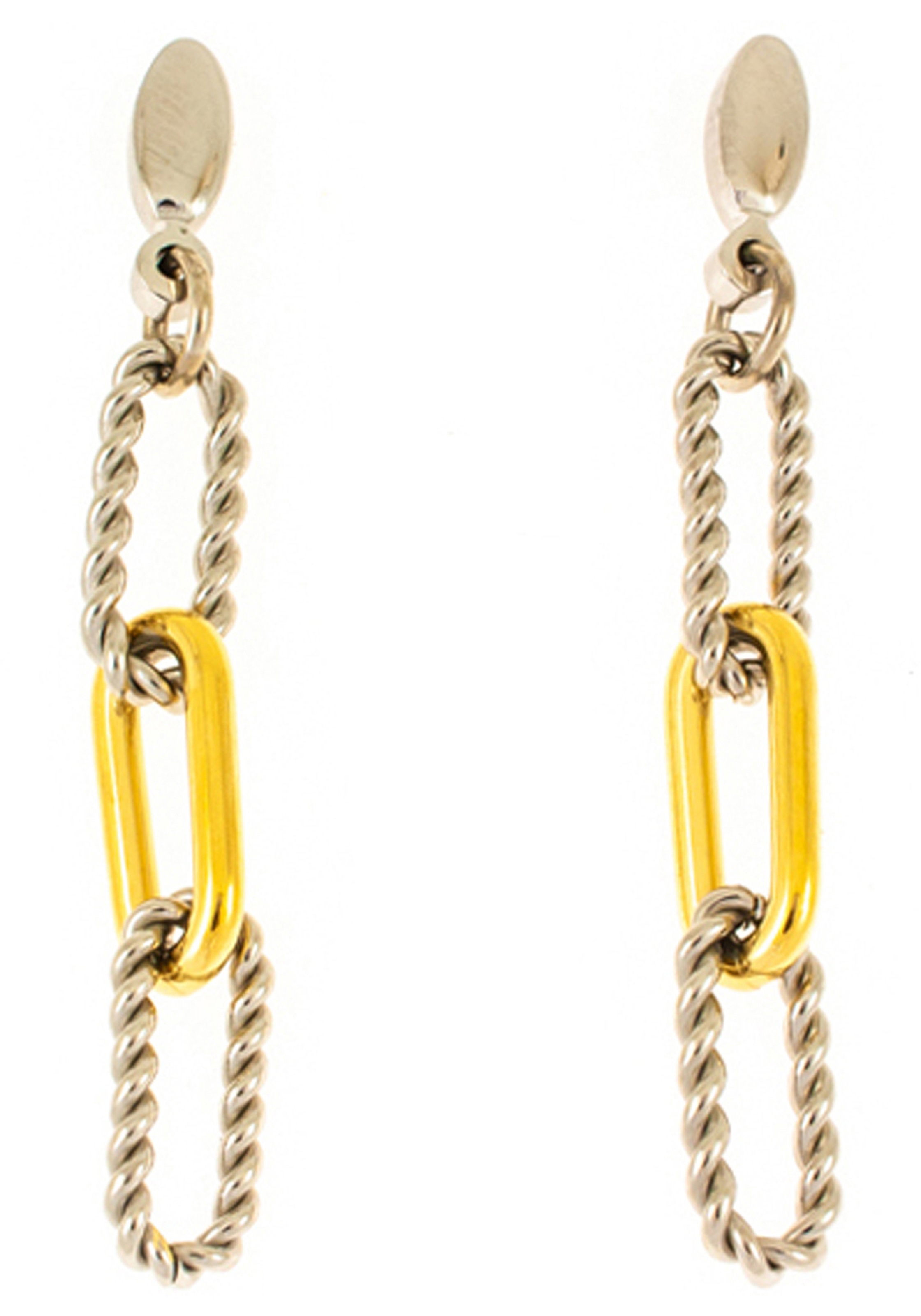 JOBO Huggie Earrings Silver/Yellow Gold 2