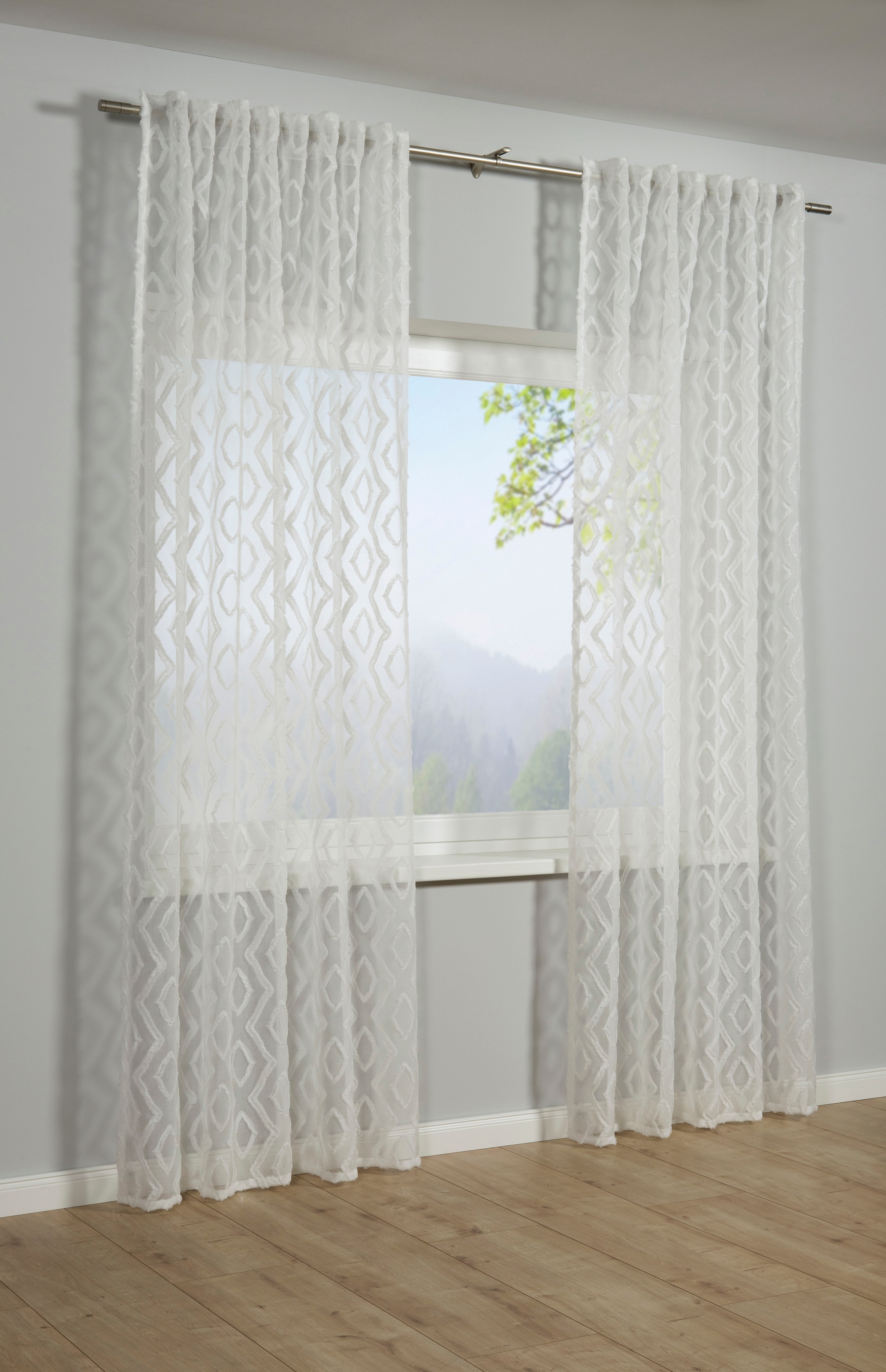 Sehlbach Gardine "Schal Scherli" Schlaufen 1 Stk. tlg. mit Gardinenband und günstig online kaufen