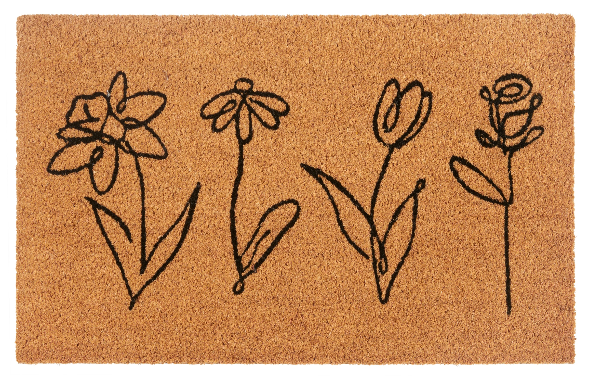 HANSE Home Fußmatte "Kokos Line-Art Flowers, Türmatte" rechteckig 15 mm Höh günstig online kaufen