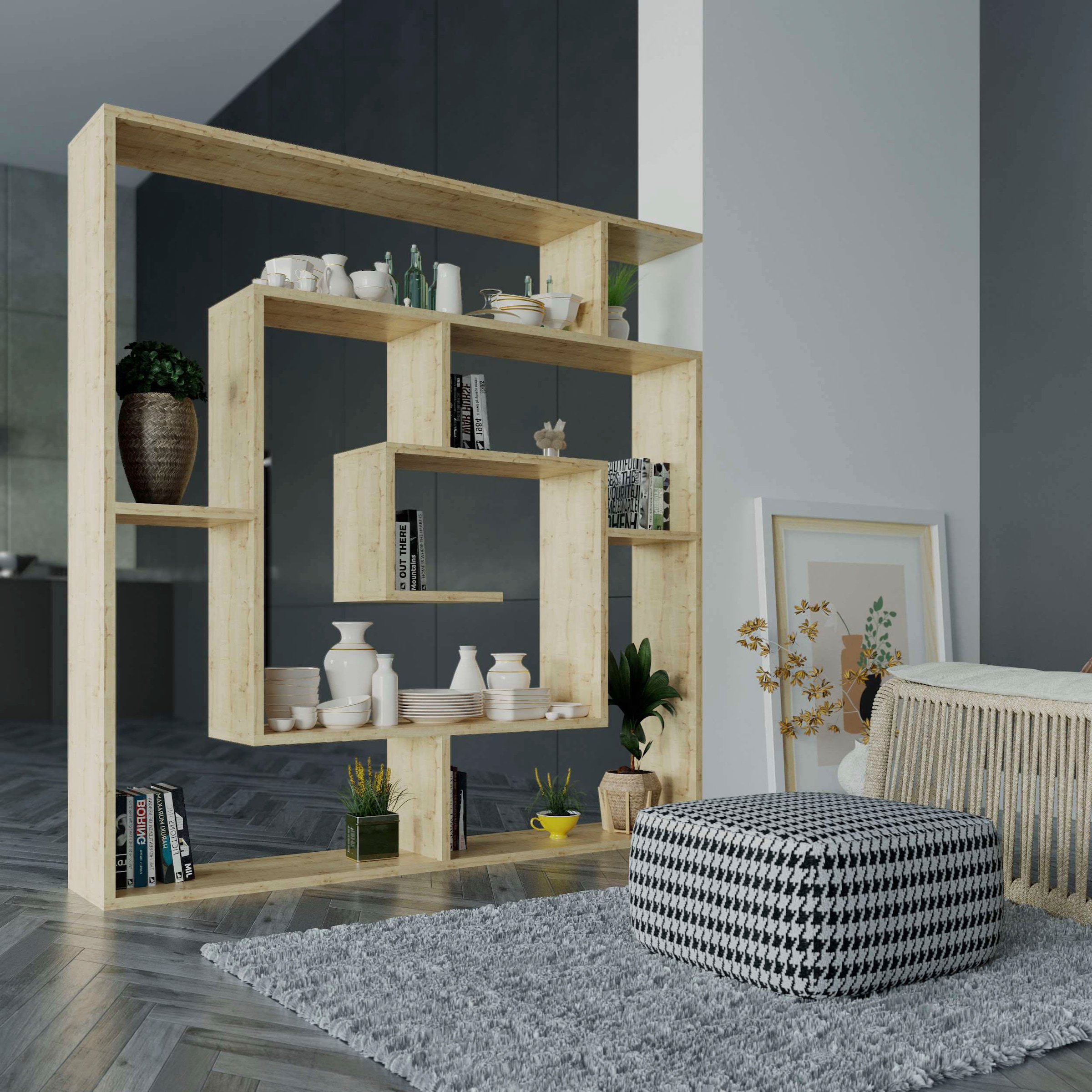 Decortie Bücherregal »Labirent Bücherregal«, (Packung), Leichte Montage, Lagerung, Platzsparend