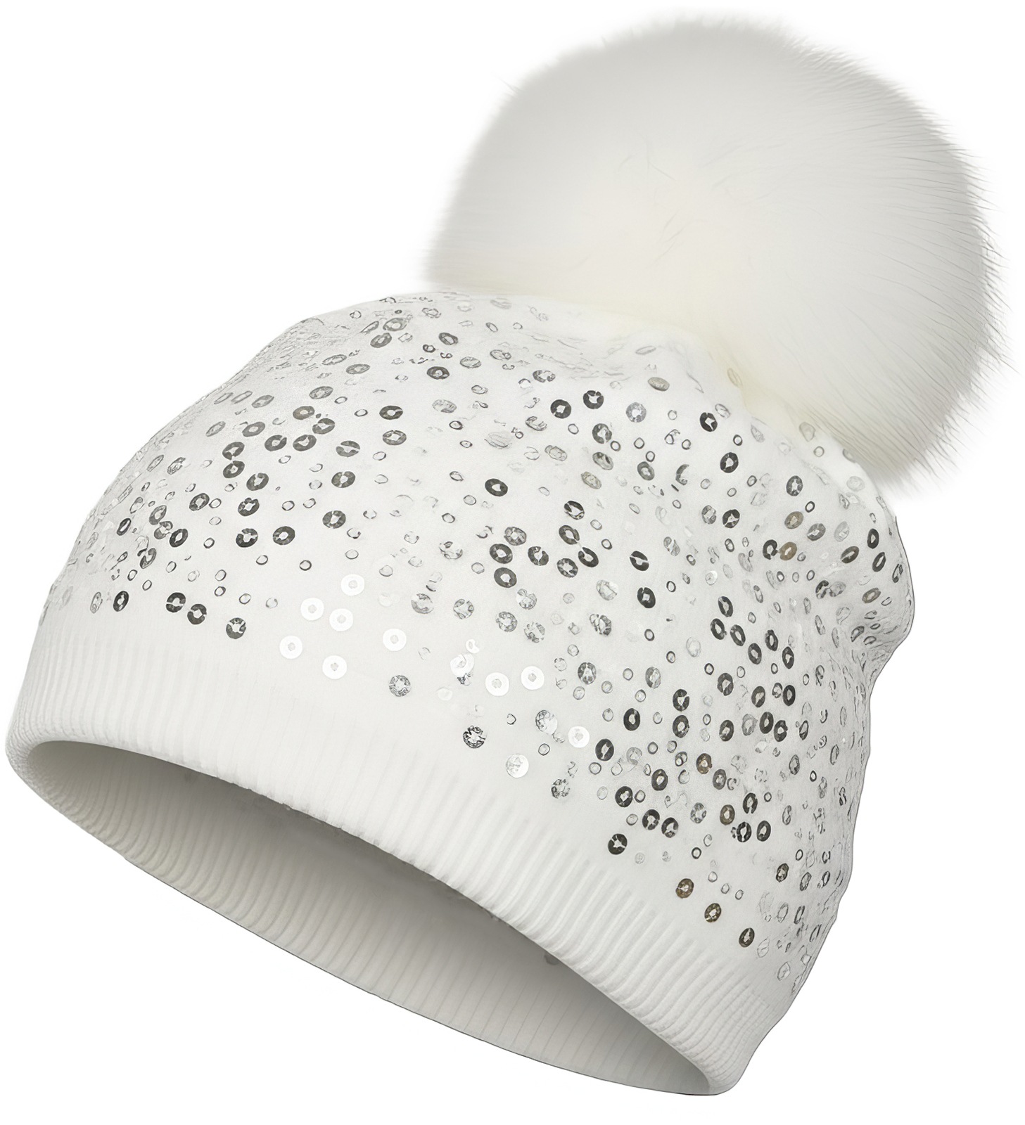 styleBREAKER Bommelmütze »Feinstrick Bommelmütze mit Pailletten« 1 Stk.