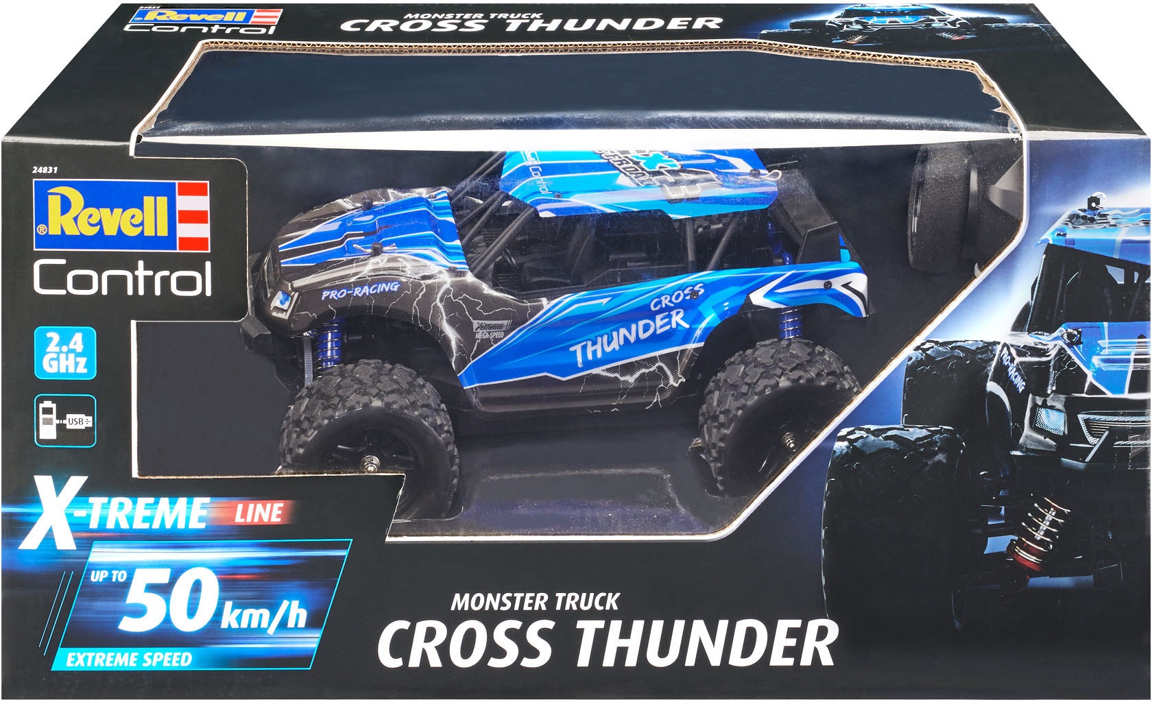 Revell® RC-Monstertruck »X-Treme Car CROSS Thunder«, Geschwindigkeit bis zu 50 km/h