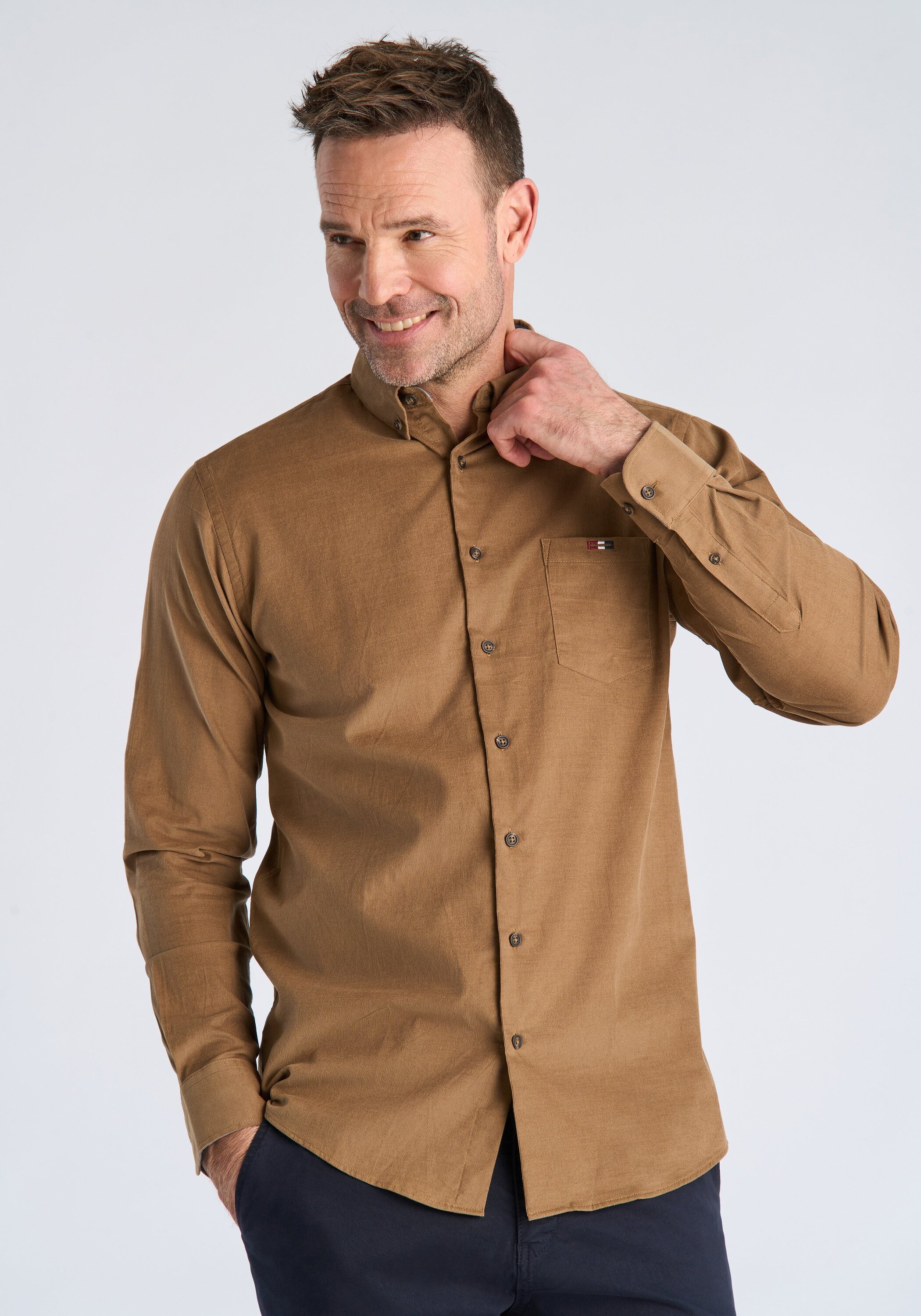 BISON Businesshemd "Business-Casual-Hemd (Langarm) Regular Fit"