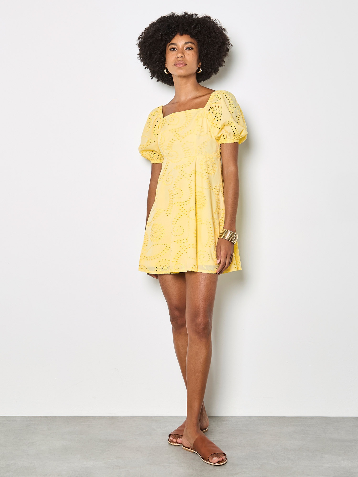 Apricot Minikleid »Minikleid« mit Blumenstickerei